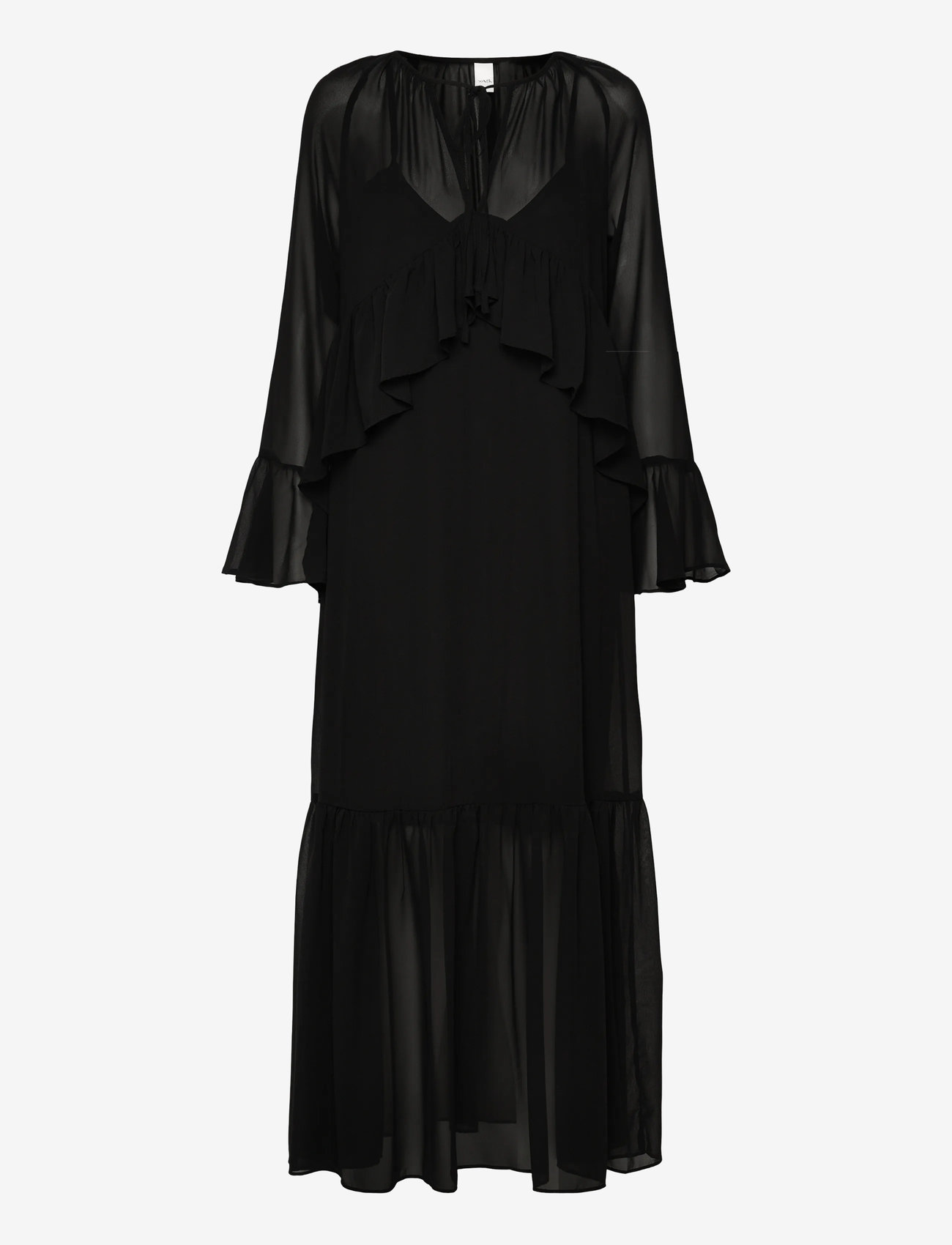 YAS - YASCHIFA LS MAXI DRESS - KA - síðir kjólar - black - 0