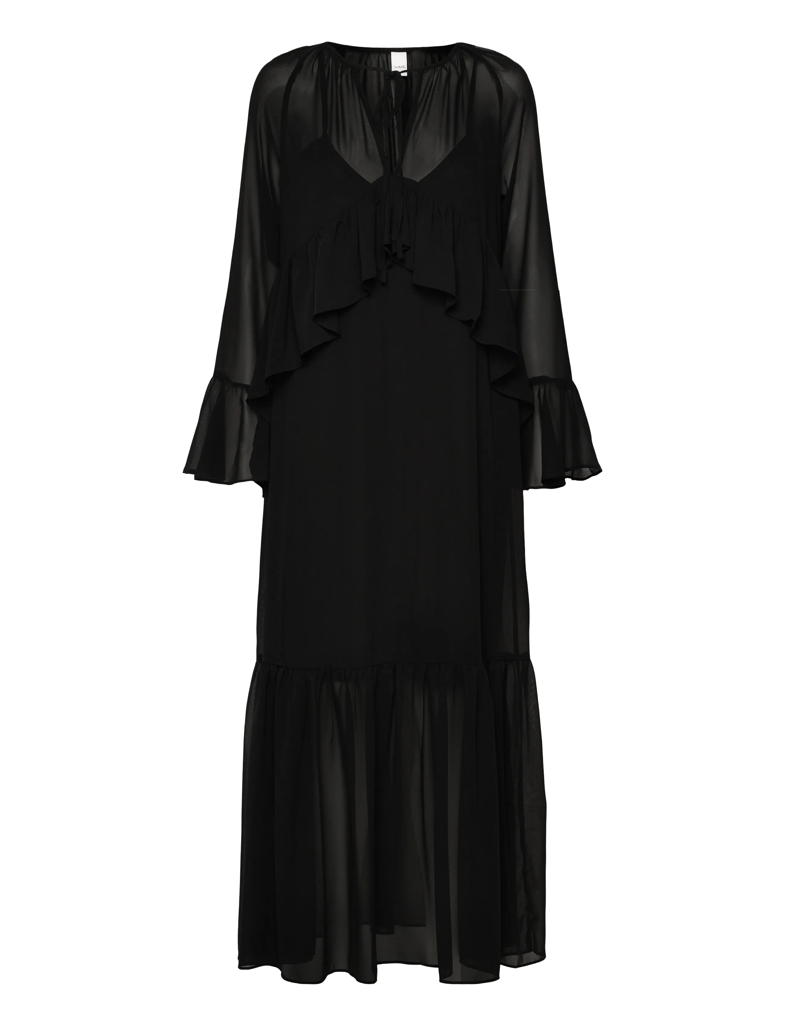 YAS YASCHIFA LS MAXI DRESS - KA - Aftenkjoler & Gallakjoler - BLACK / black