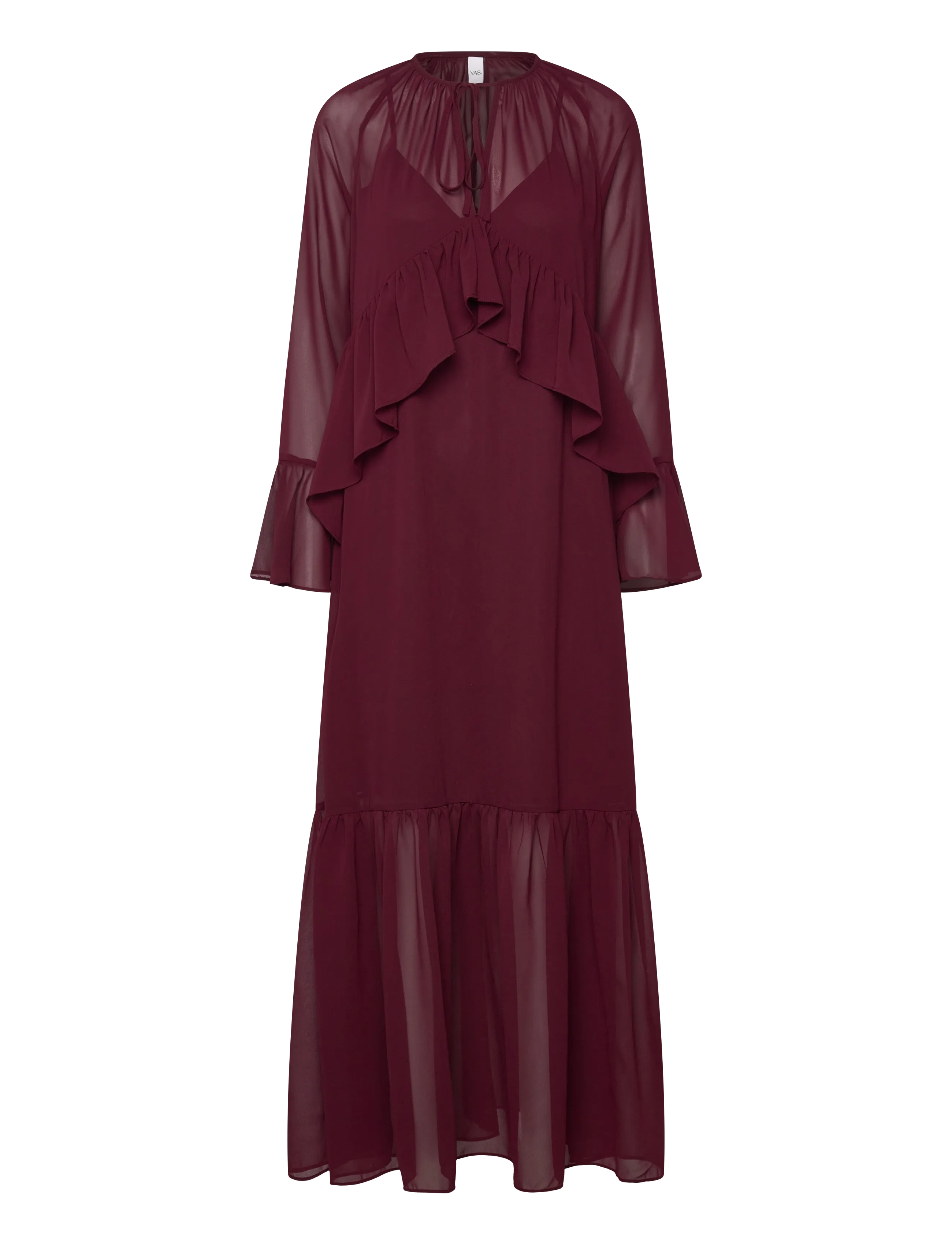 YAS YASCHIFA LS MAXI DRESS - KA - Kjoler - PORT ROYALE / burgundy