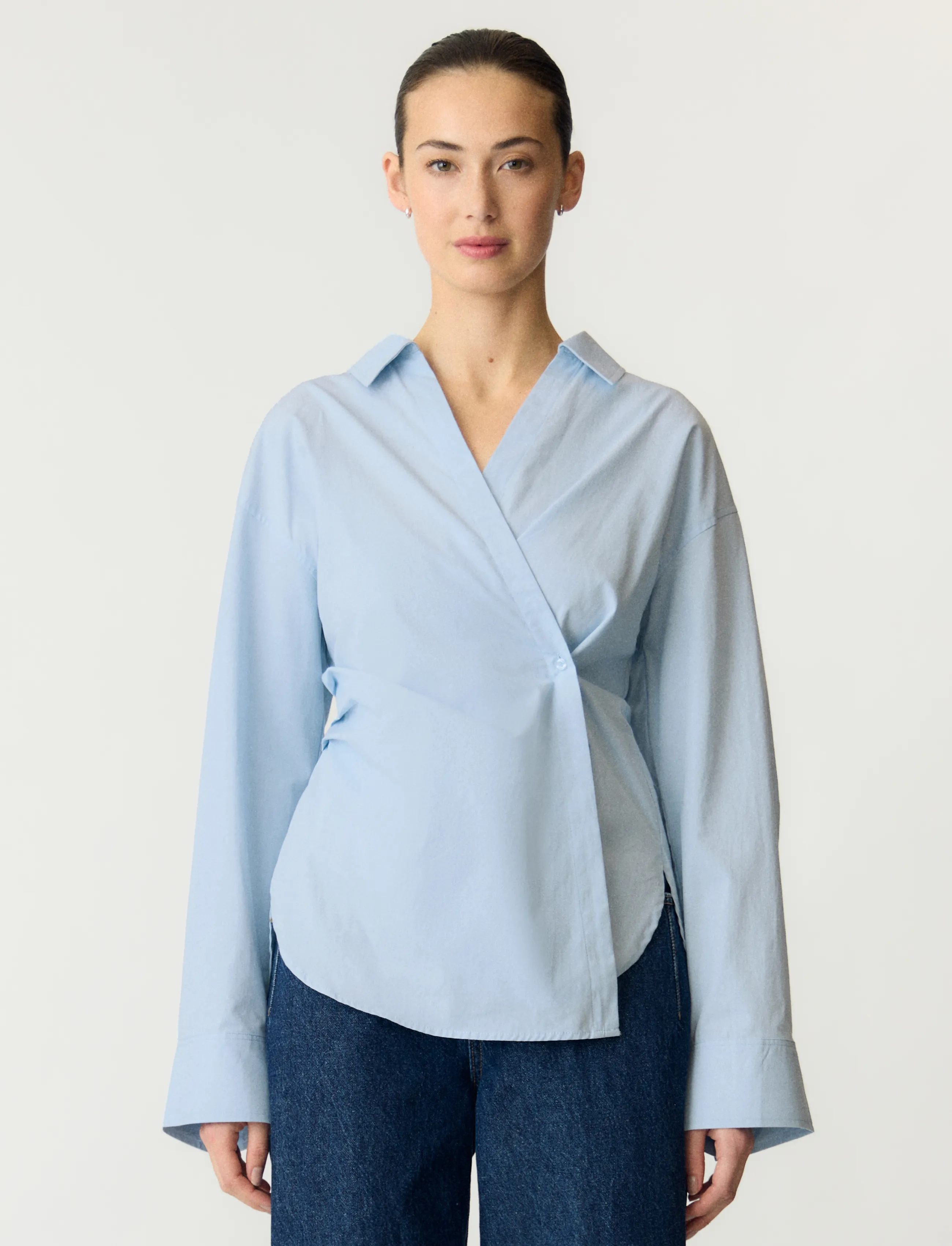 YAS Yasaremia Ls Shirt S., 36, Blue, Skjorter > Langærmede, Dame