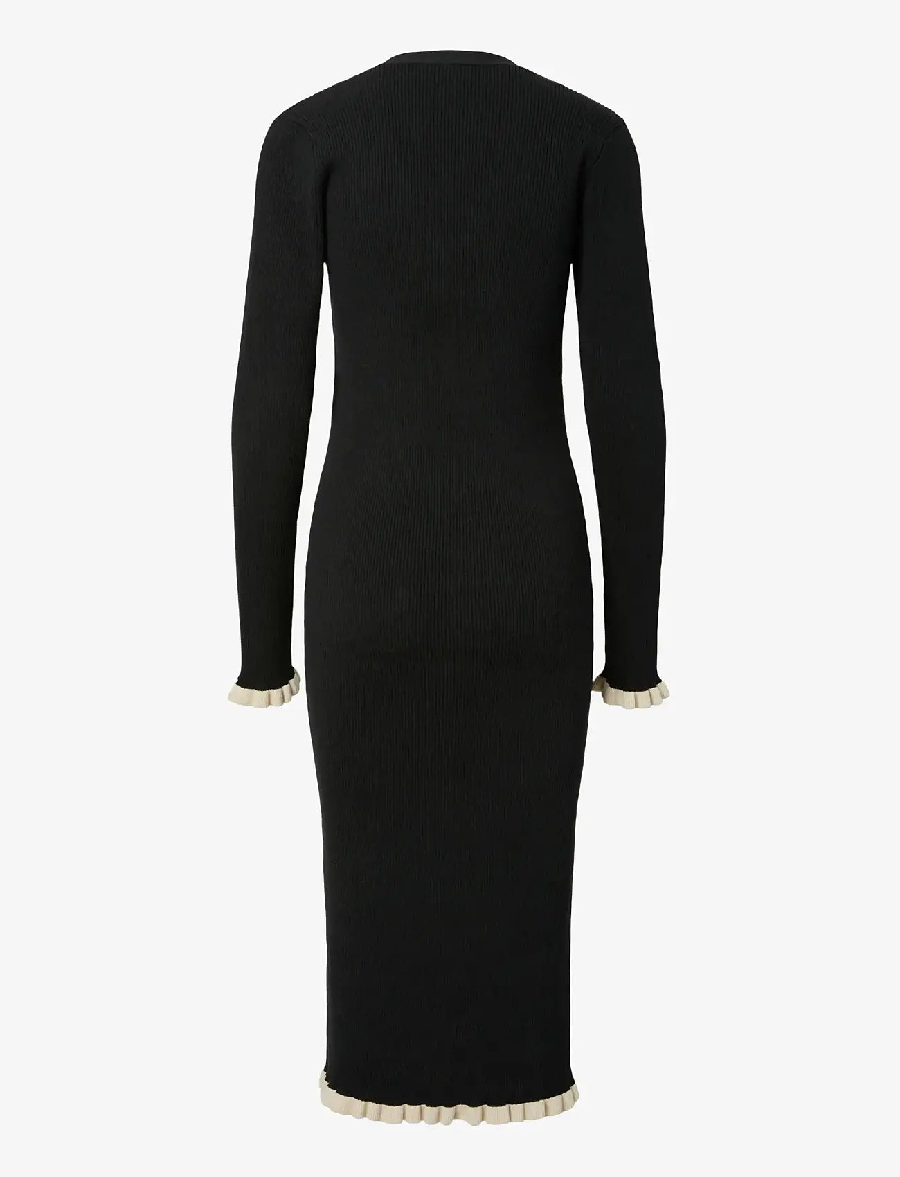 YAS - YASFLOMA LS KNIT DRESS S. - knitted dresses - black - 2