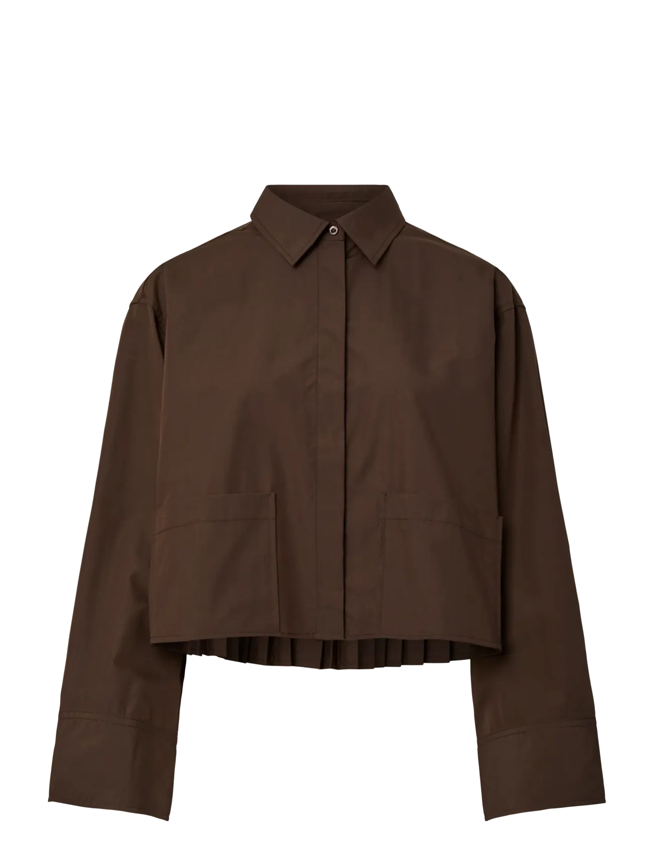 YASROYALEE LS SHORT SHIRT S. - EX - CHOCOLATE BROWN