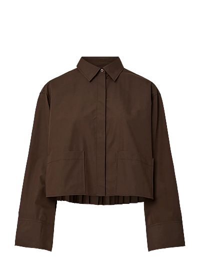 YAS YASROYALEE LS SHORT SHIRT S. - EX - Pikkade varrukatega särgid - CHOCOLATE BROWN / brown