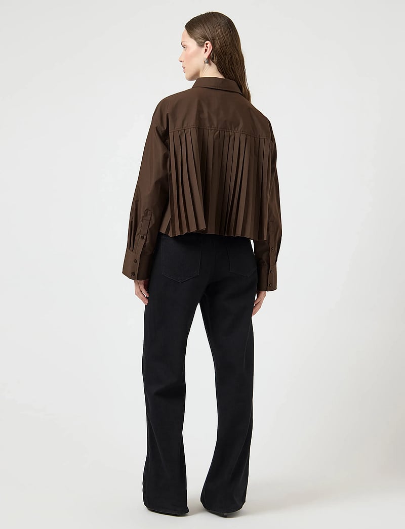 YAS - YASROYALEE LS SHORT SHIRT S. - EX - langärmlige hemden - chocolate brown - 3