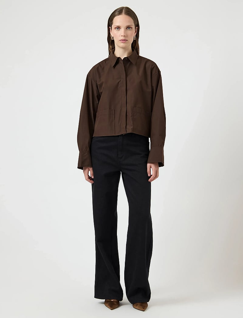 YAS - YASROYALEE LS SHORT SHIRT S. - EX - langärmlige hemden - chocolate brown - 4