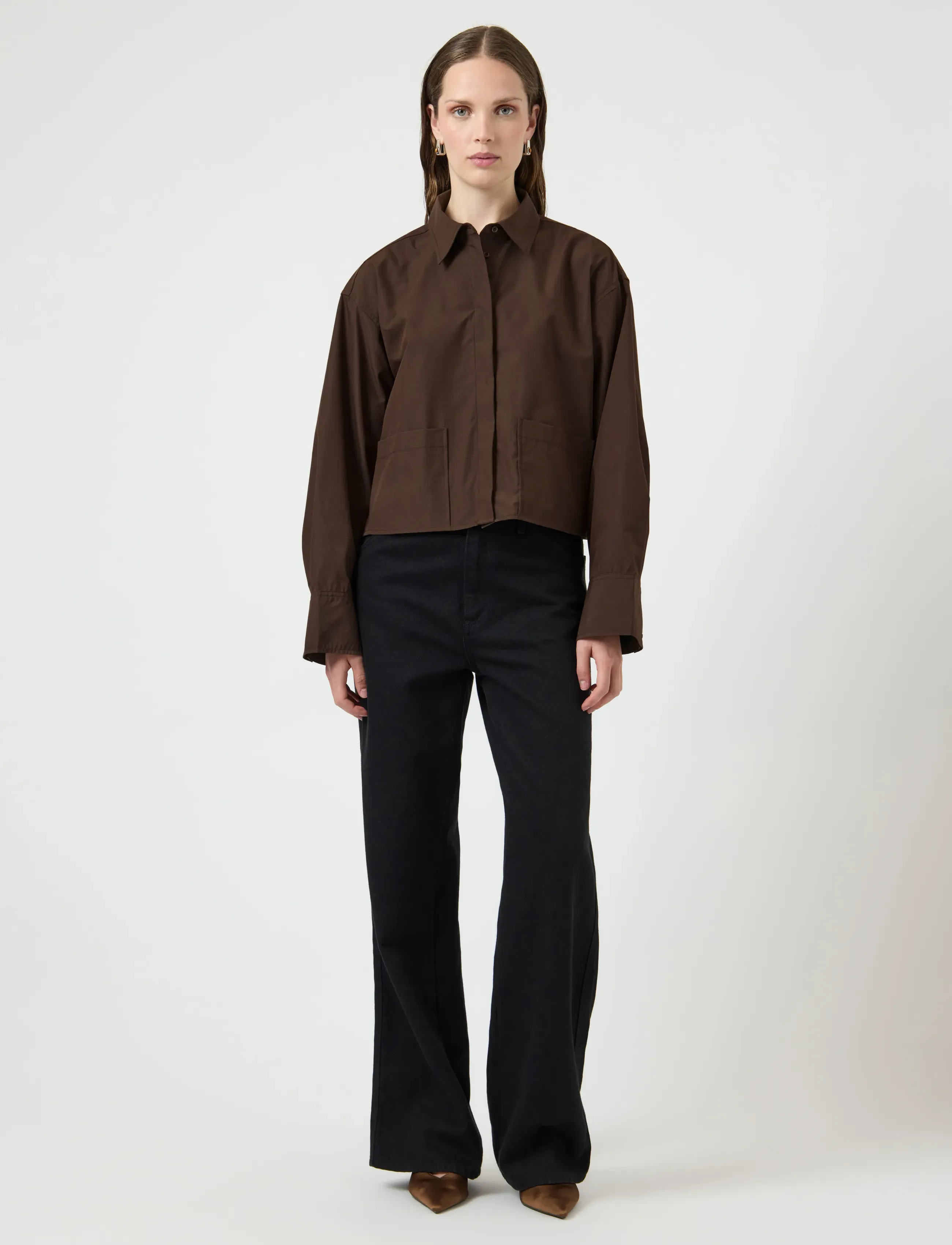 YAS - YASROYALEE LS SHORT SHIRT S. - EX - langärmlige hemden - chocolate brown - 4