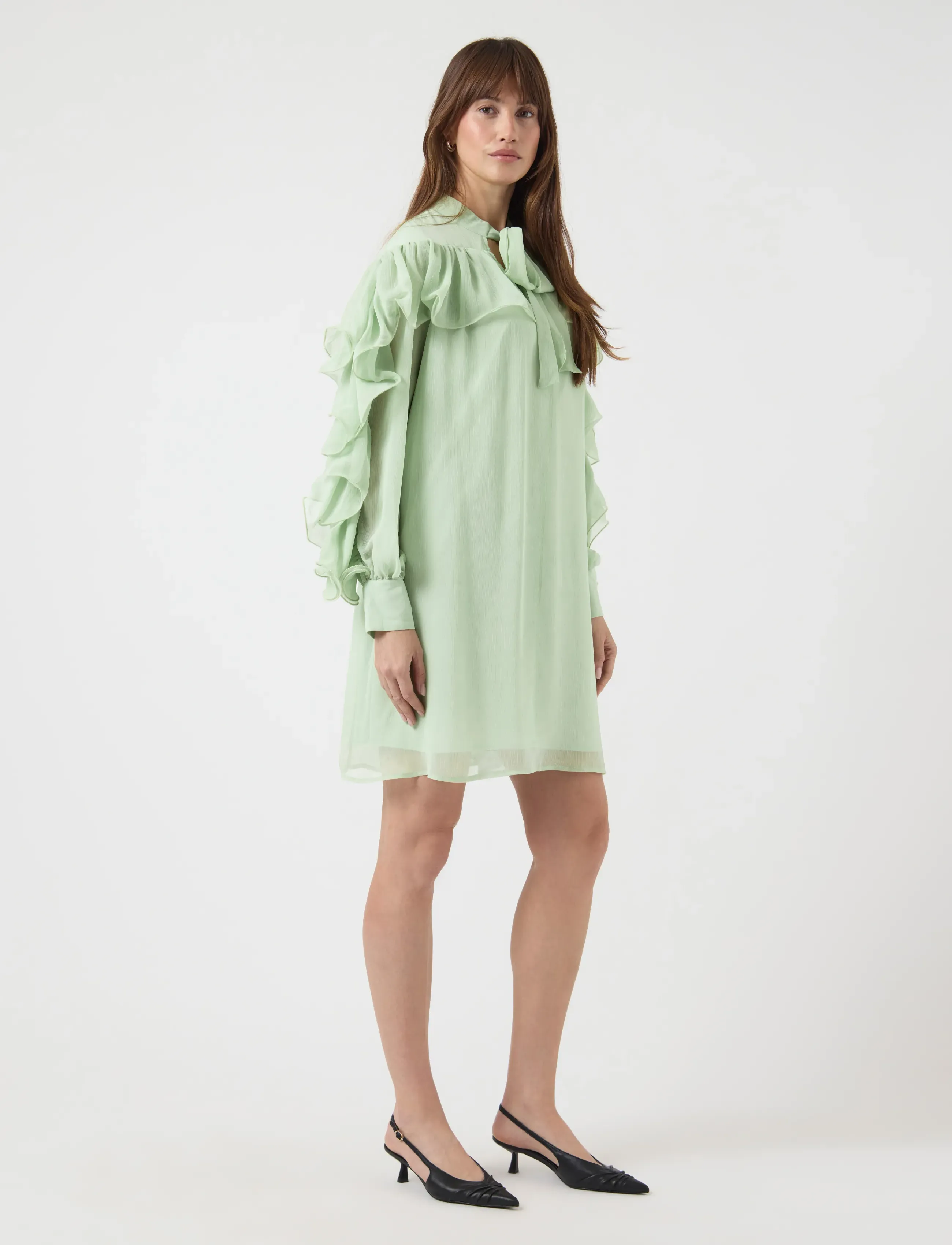 YAS YASNOEL LS DRESS - EX - Hemdkleider - SMOKE GREEN / green
