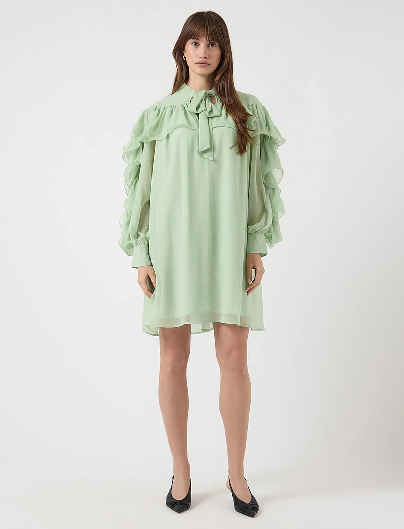 YAS - YASNOEL LS DRESS - EX - shirt dresses - smoke green - 4