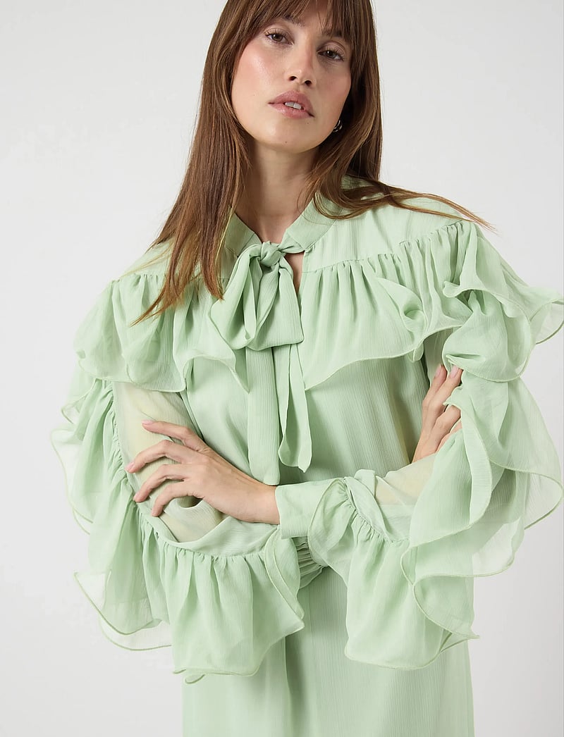 YAS - YASNOEL LS DRESS - EX - shirt dresses - smoke green - 5