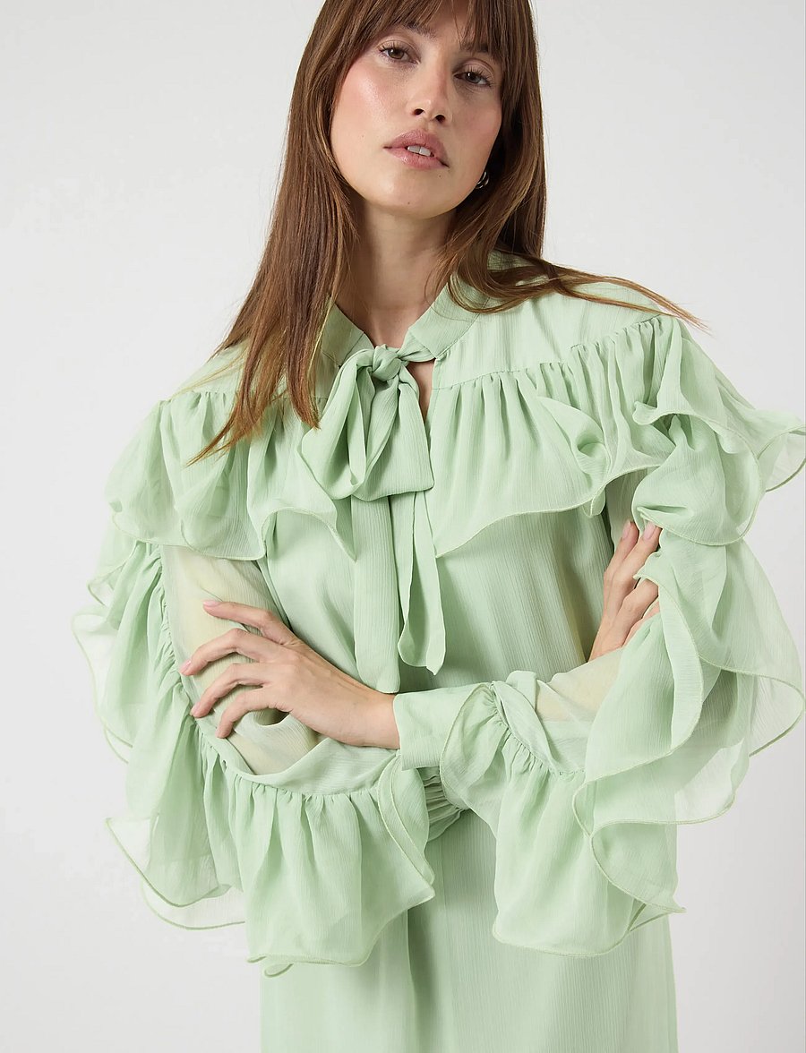 YAS - YASNOEL LS DRESS - EX - hemdkleider - smoke green - 5