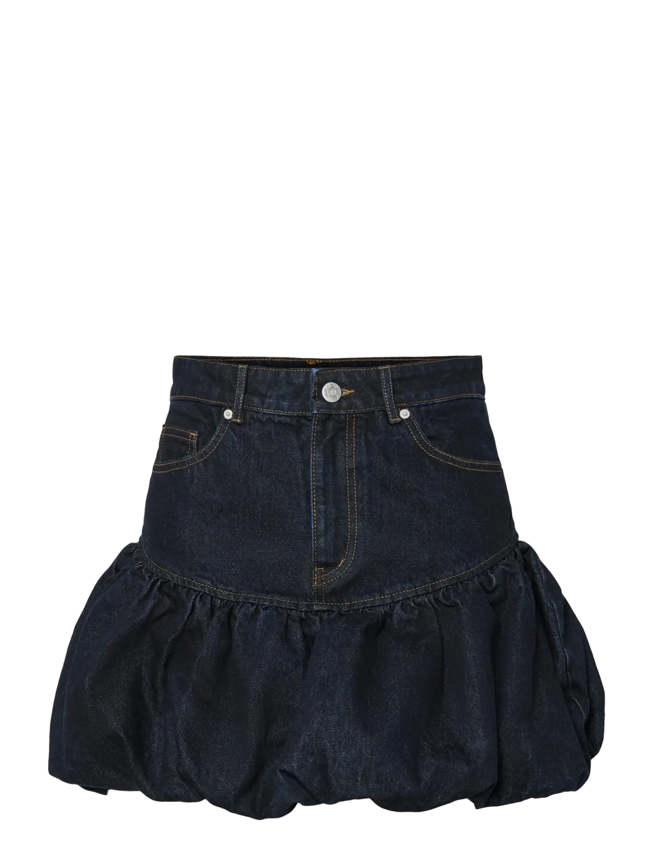 YAS YASBROOKE HMW DENIM BUBBLE SKIRT S. D2D - Tøj - DARK BLUE DENIM / navy