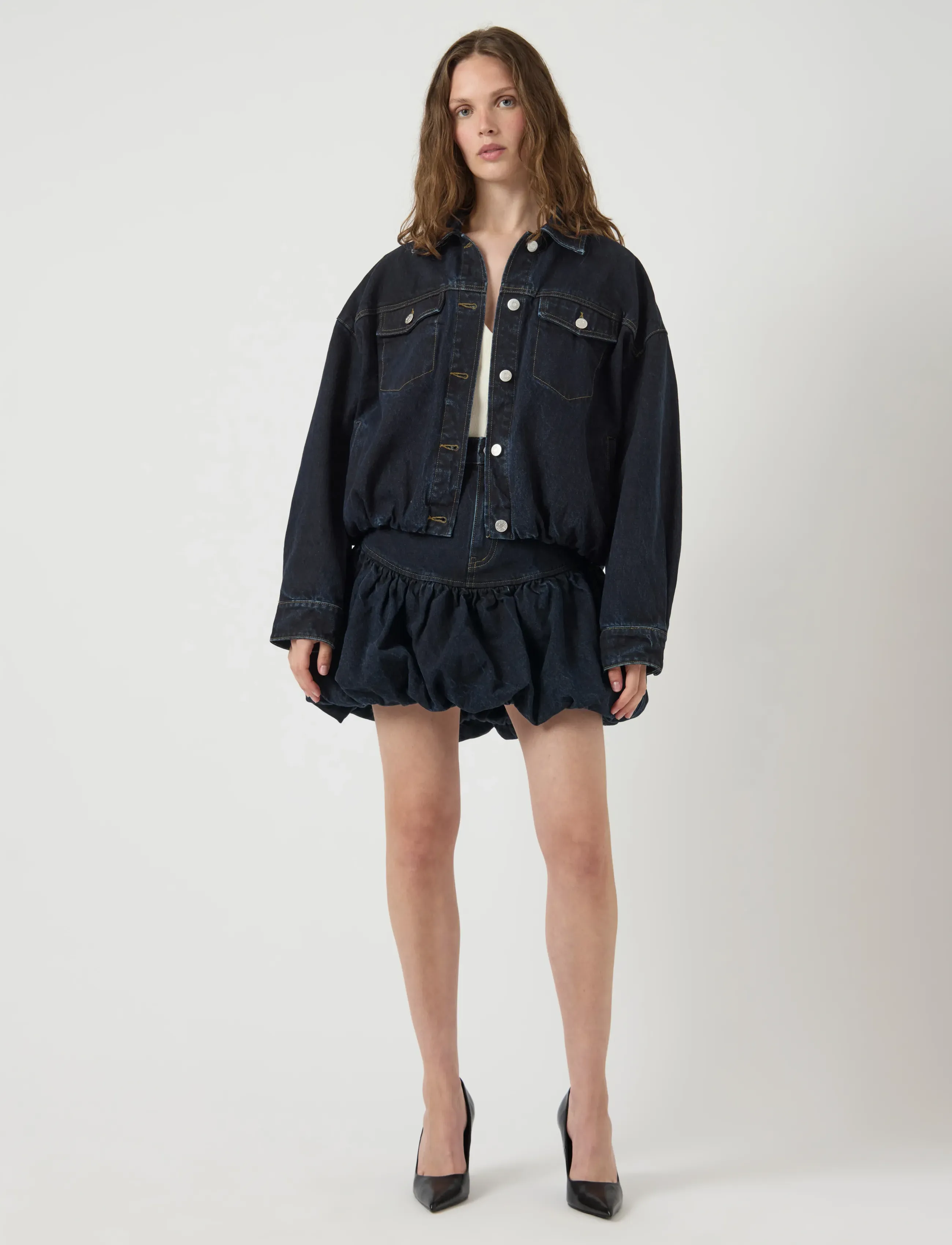 YAS - YASBROOKE HMW DENIM BUBBLE SKIRT S. D2D - denimnederdele - dark blue denim - 4