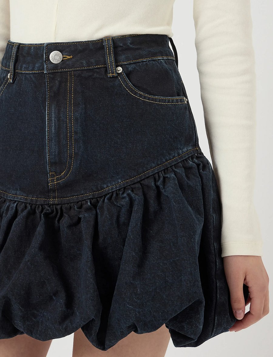 YAS - YASBROOKE HMW DENIM BUBBLE SKIRT S. D2D - denimnederdele - dark blue denim - 5