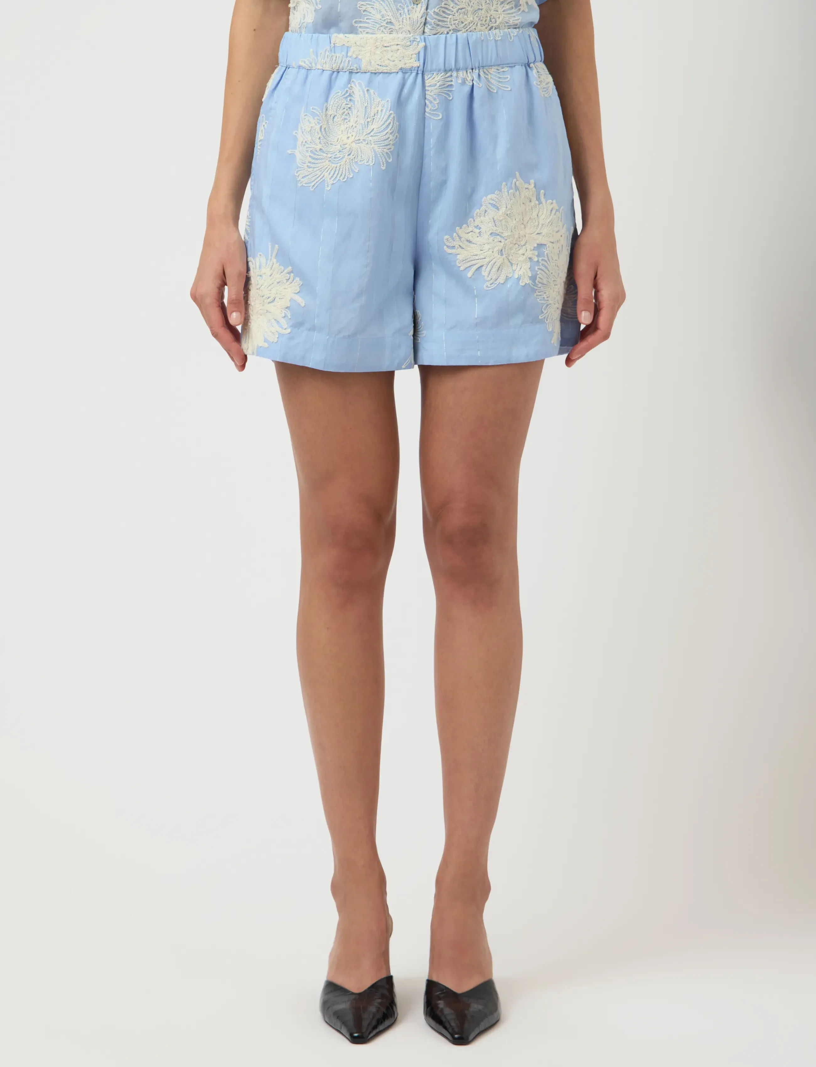 YAS skana Hw Shorts, Kvinder, Højtaljede Shorts, Blå, Str: 40