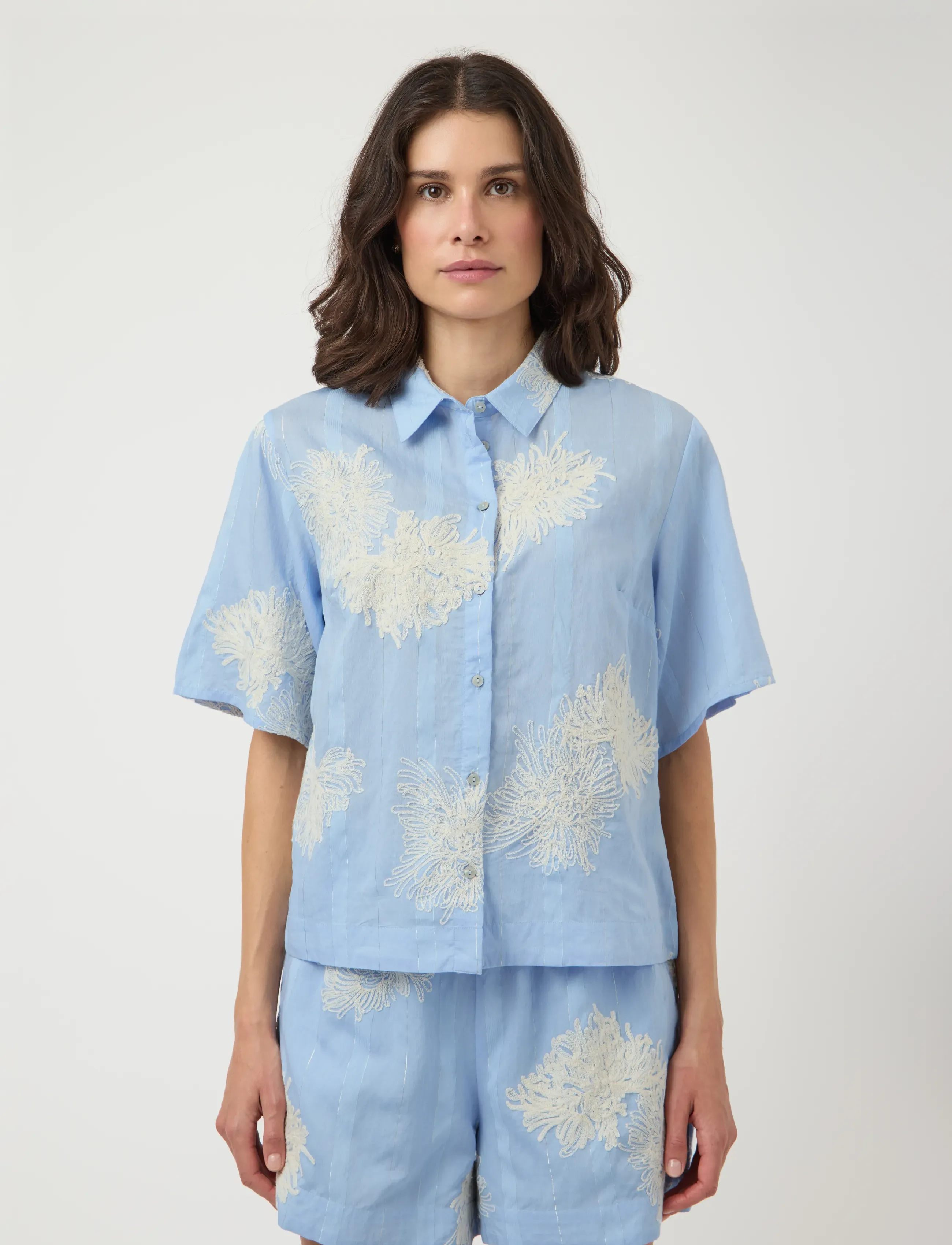 YAS Yasskana 2/4 Shirt, 34, Blue, Skjorter > Kortærmede, Dame