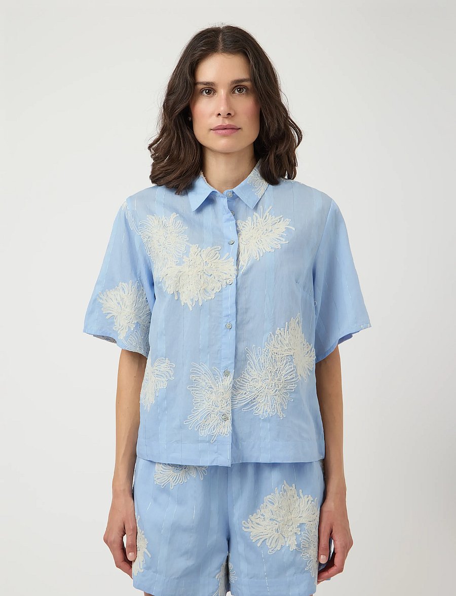 YAS - YASSKANA 2/4 SHIRT - kortærmede skjorter - skyway - 0