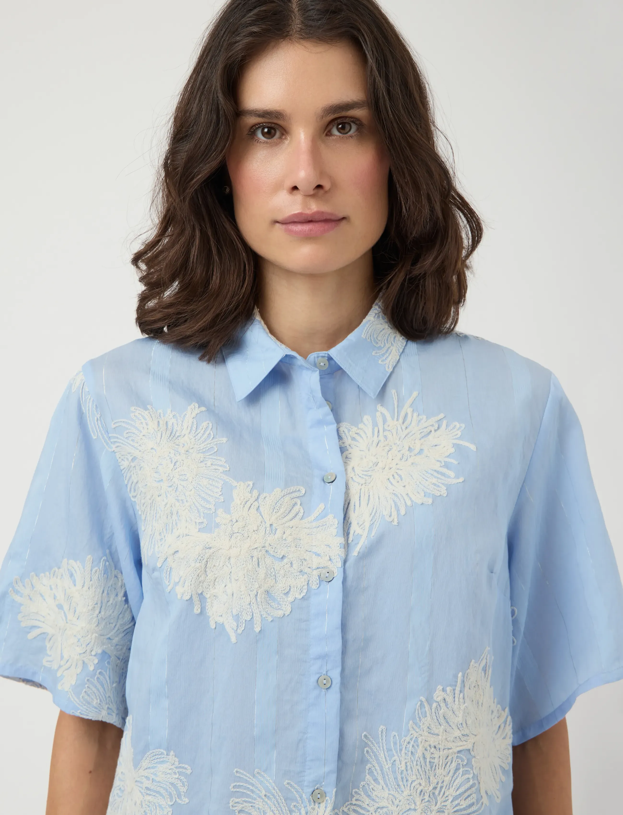 YAS - YASSKANA 2/4 SHIRT - kurzärmlige hemden - skyway - 5