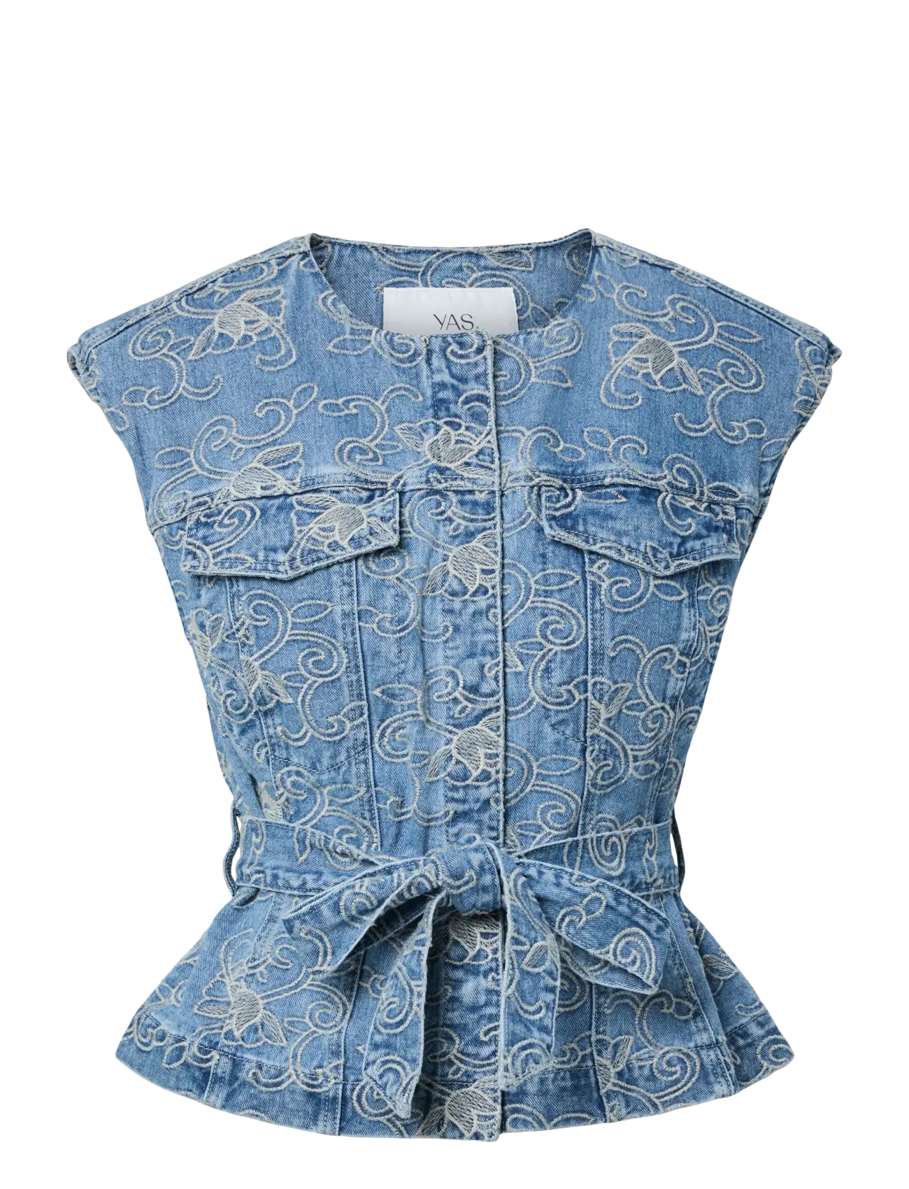 YAS YASKARI DENIM WAISTCOAT - YAS - LIGHT BLUE DENIM / blue