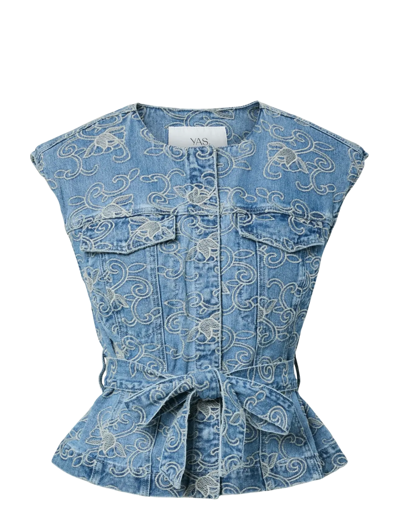 YASKARI DENIM WAISTCOAT - LIGHT BLUE DENIM