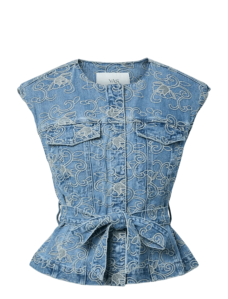 YAS - YASKARI DENIM WAISTCOAT - denimveste - light blue denim - 1