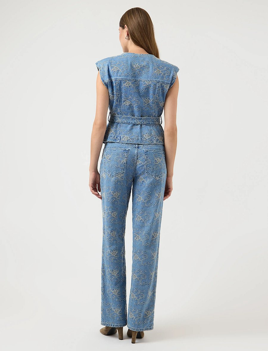 YAS - YASKARI DENIM WAISTCOAT - denim-westen - light blue denim - 3