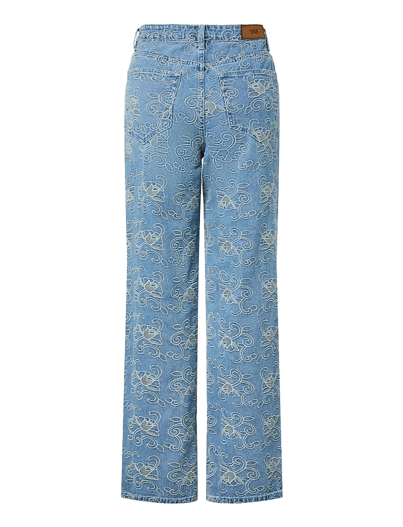 YAS - YASSIA MW EMB STRAIGHT JEANS - straight jeans - light blue denim - 2