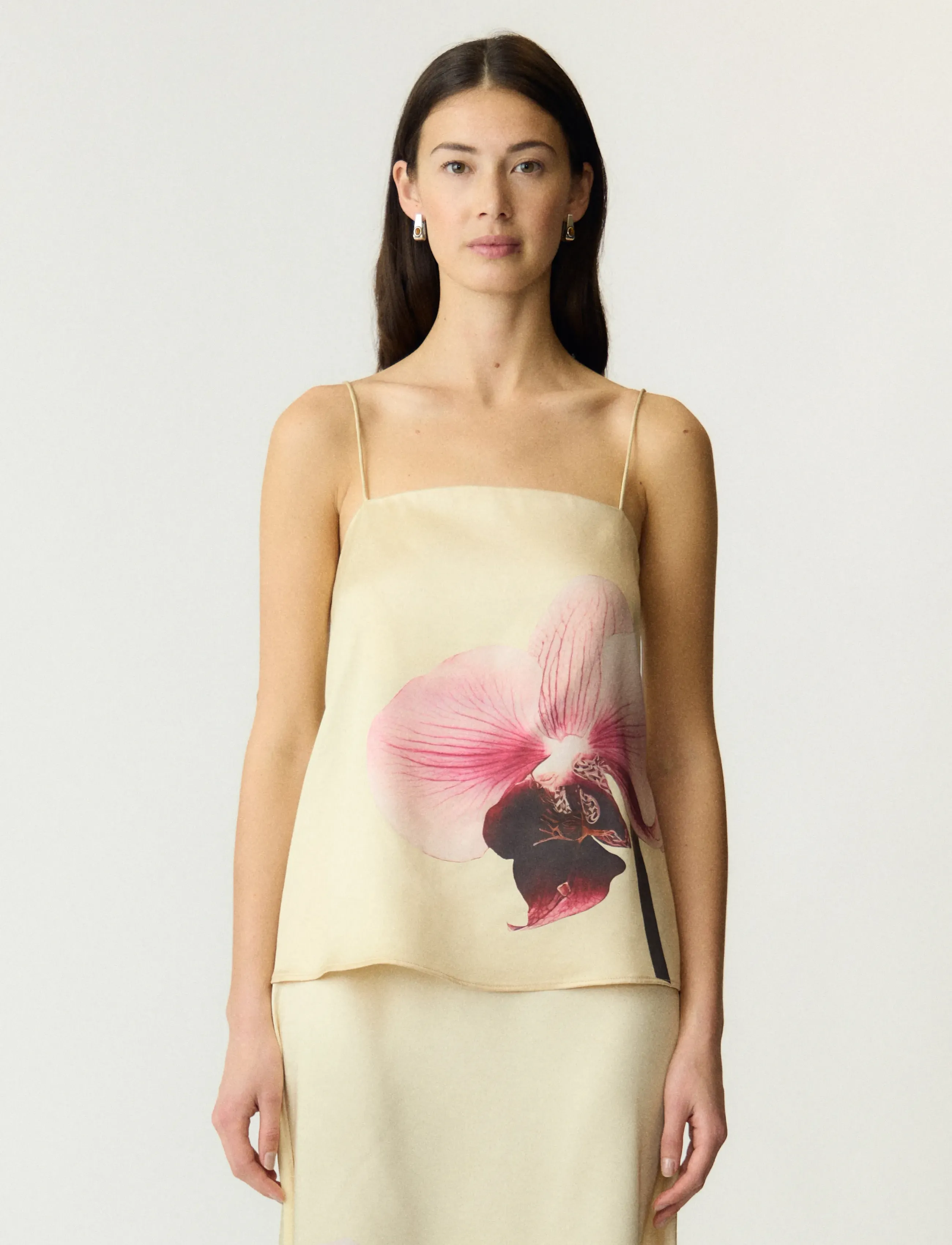 YAS Yasorchida Satin Singlet Top S. - Show, 34, Cream, T-Shirts & Toppe > Uden Ærmer, Dame