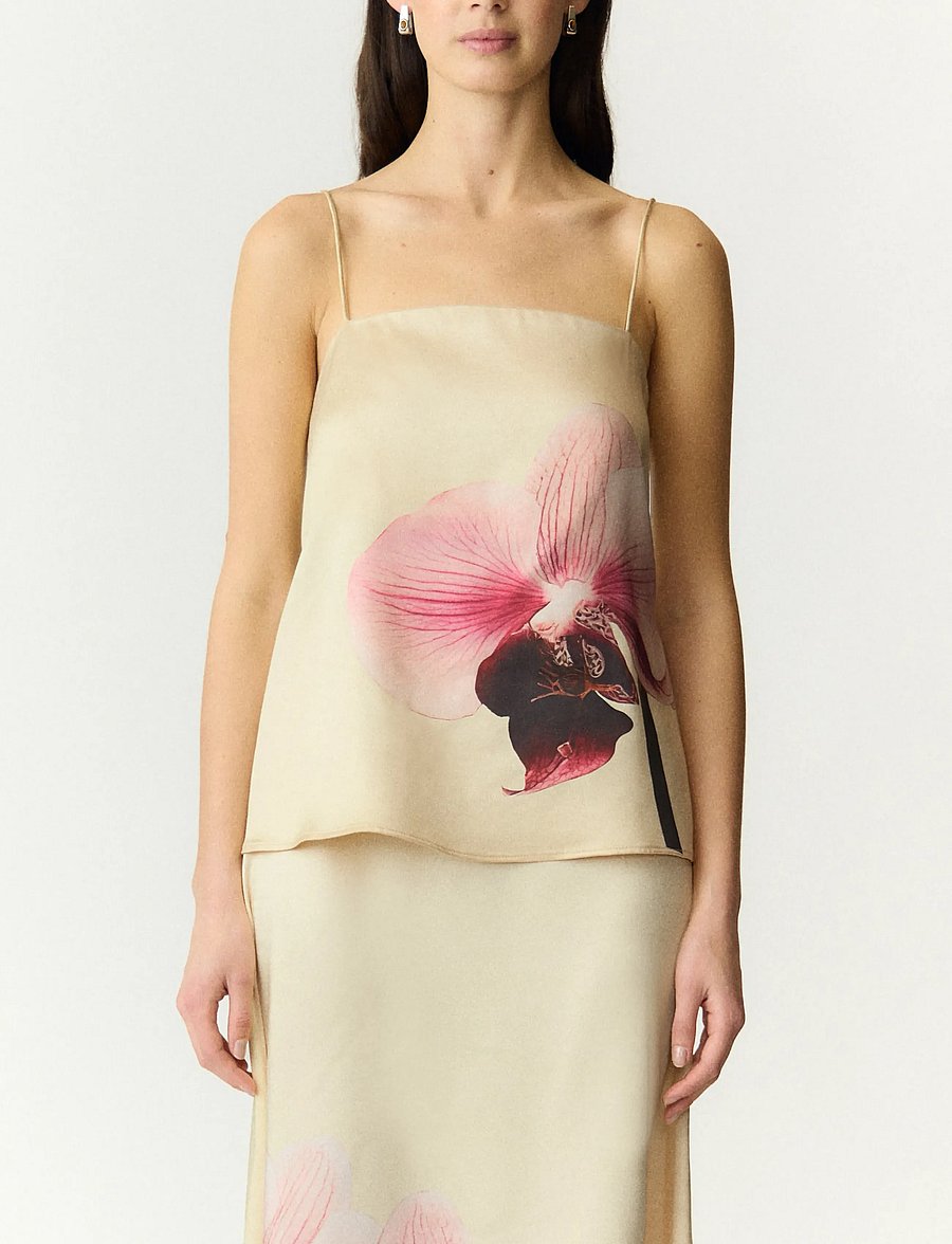 YAS - YASORCHIDA SATIN SINGLET TOP S. - SHOW - Ärmellose tops - anise flower - 3