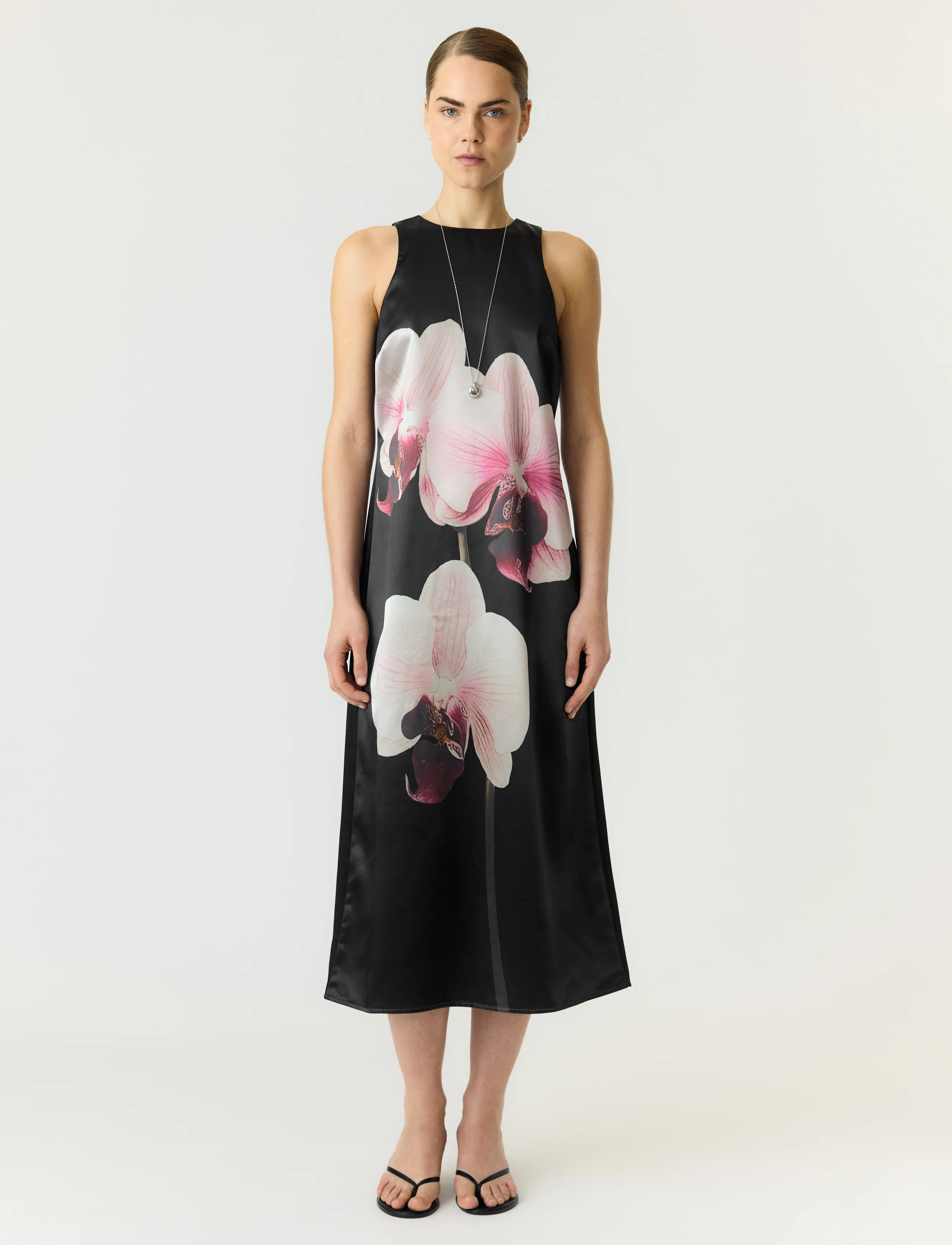 YAS YASORCHIDA SATIN LONG DRESS S. - SHOW - Festkjoler - BLACK / black