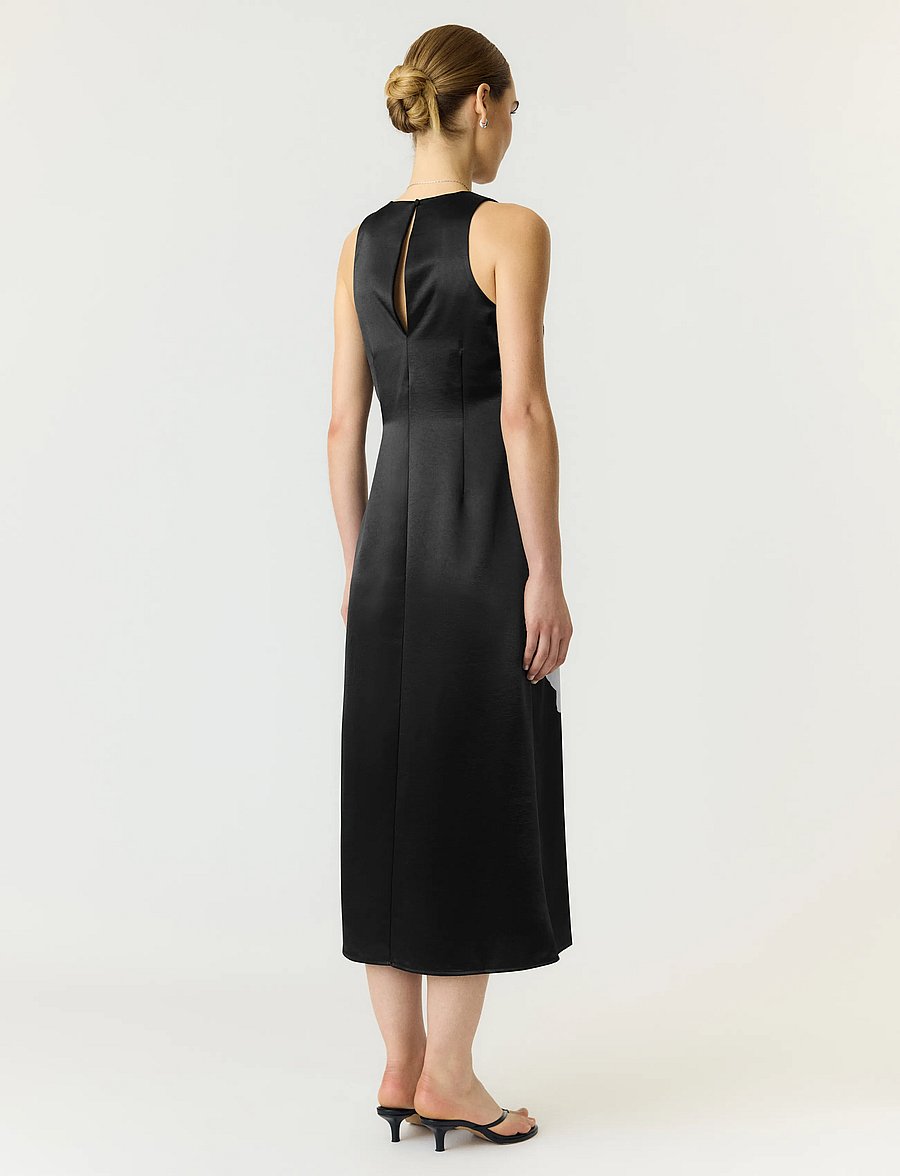 YAS - YASORCHIDA SATIN LONG DRESS S. - SHOW - festklänningar - black - 3