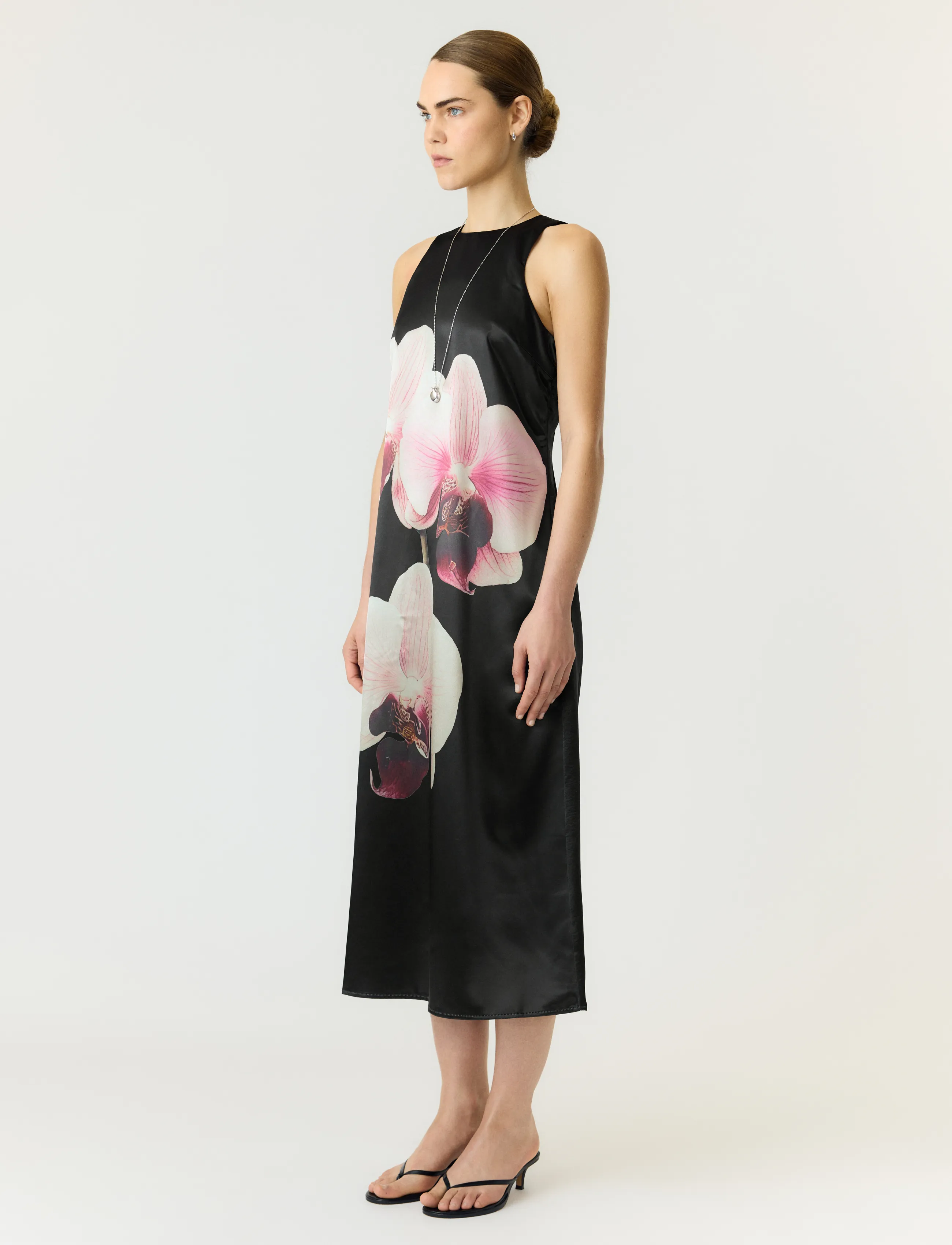 YAS - YASORCHIDA SATIN LONG DRESS S. - SHOW - festklänningar - black - 4