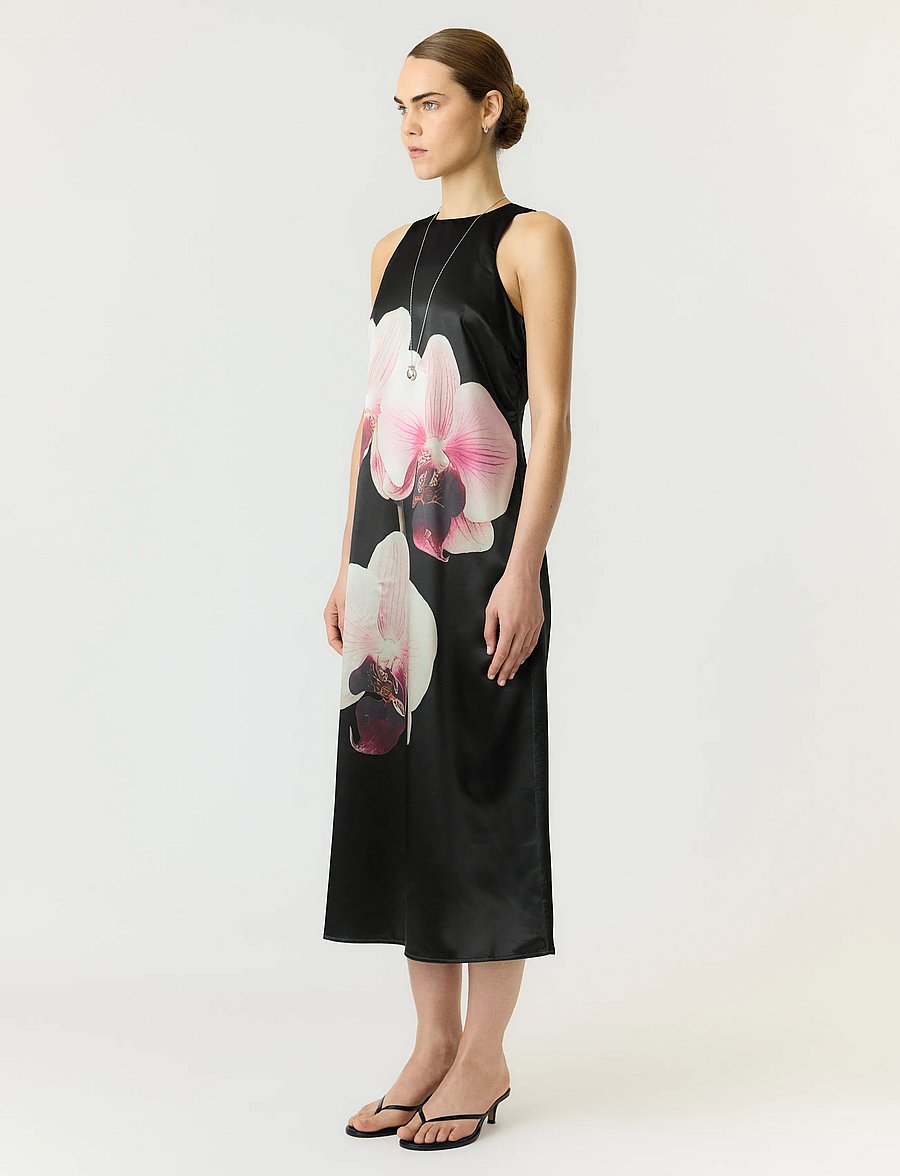 YAS - YASORCHIDA SATIN LONG DRESS S. - SHOW - festklänningar - black - 4