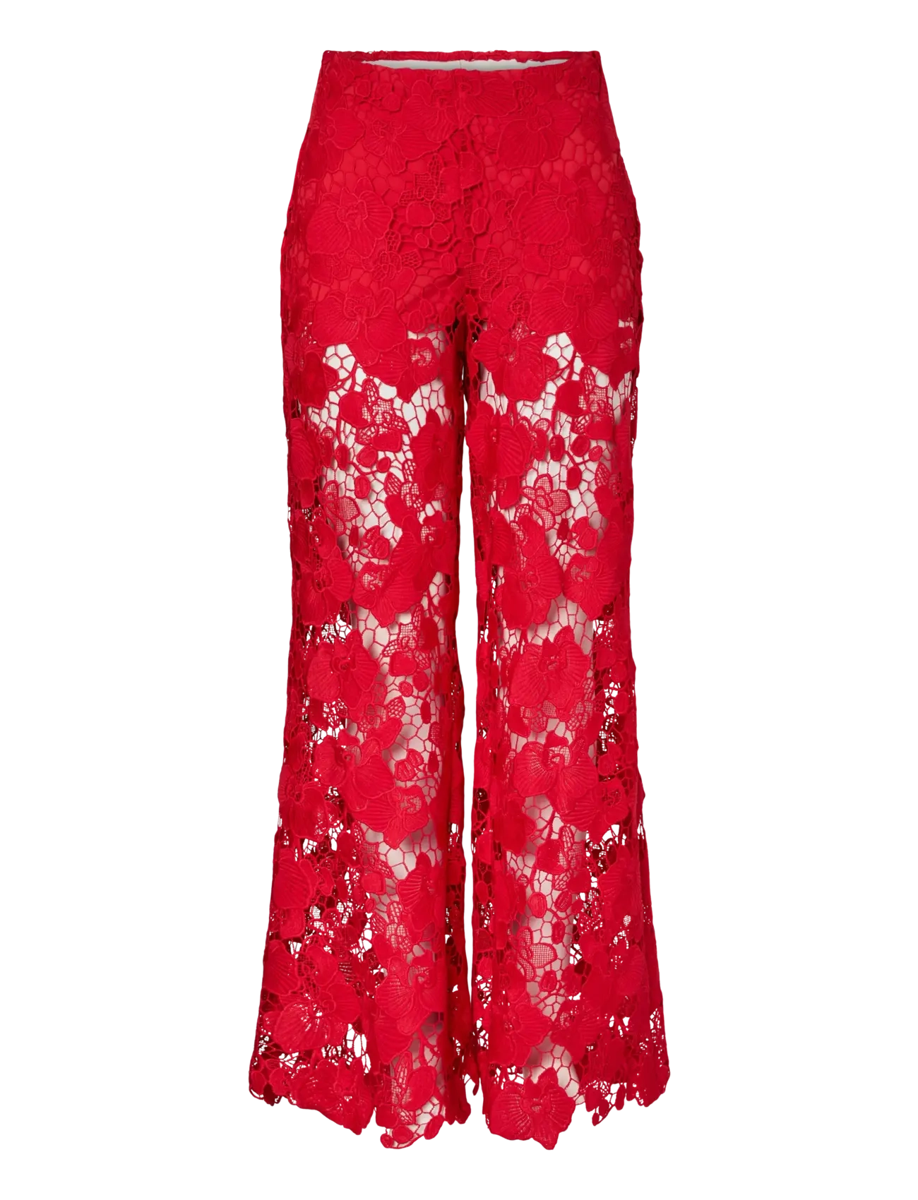 YAS Yasgala Mw Lace Pants - Show, 34, Red, Bukser > Brede Ben, Dame