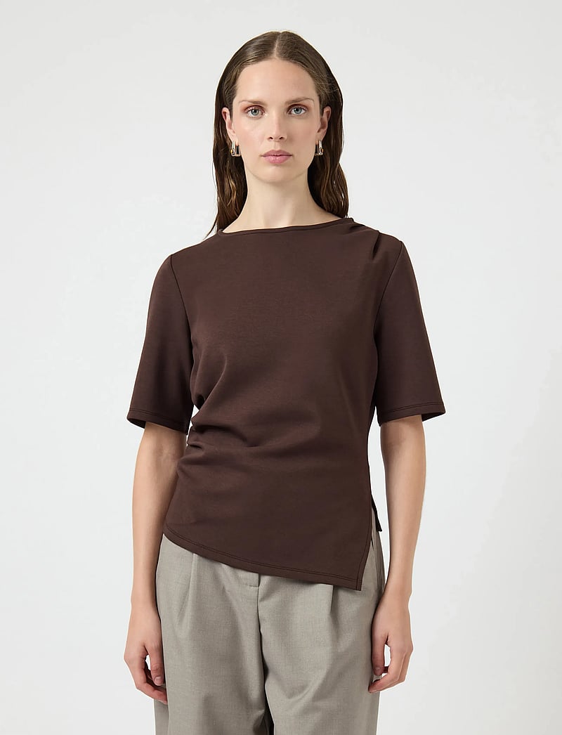 YAS - YASPINA 2/4 TEE S. - t-shirts - chocolate brown - 0