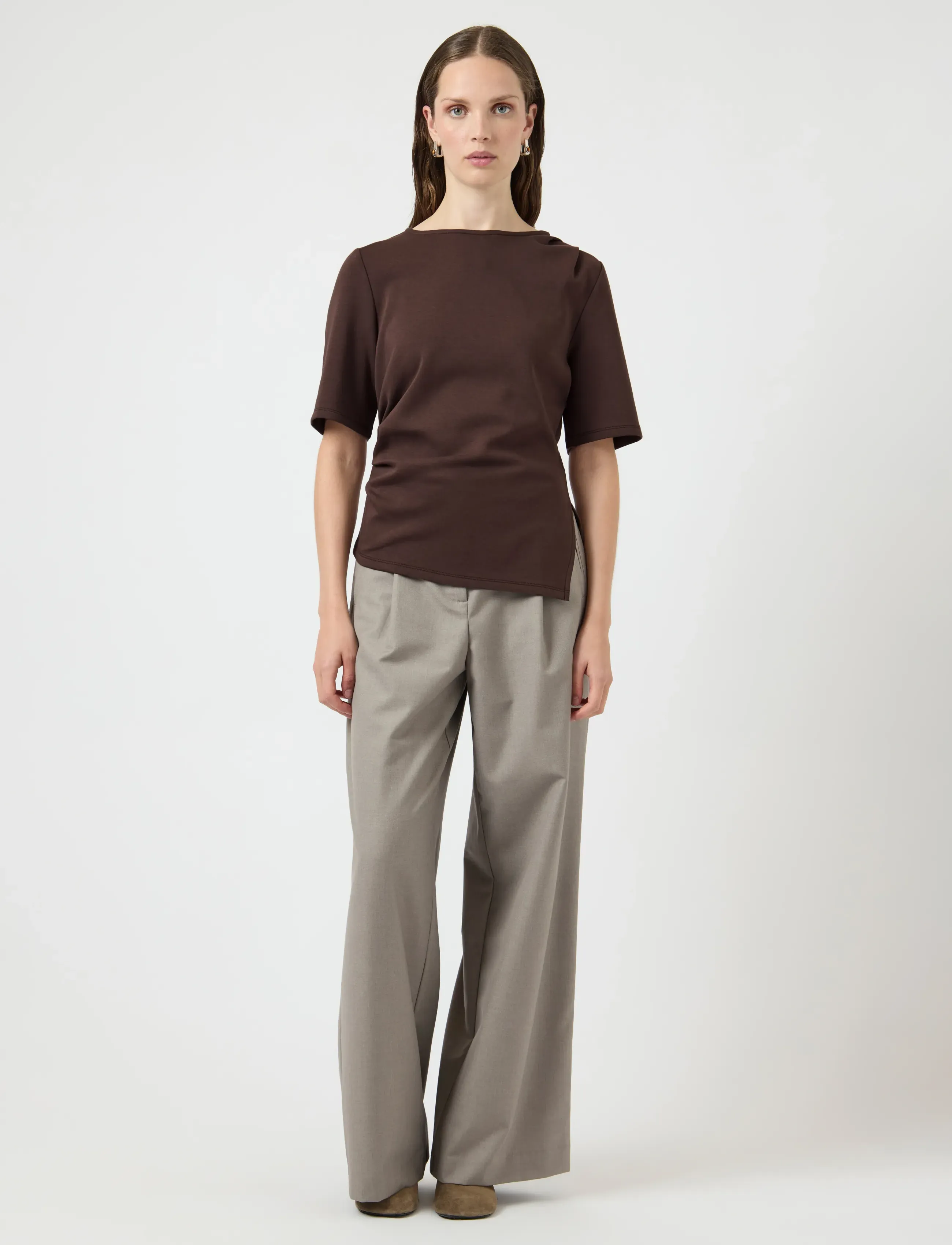 YAS - YASPINA 2/4 TEE S. - t-shirts - chocolate brown - 4
