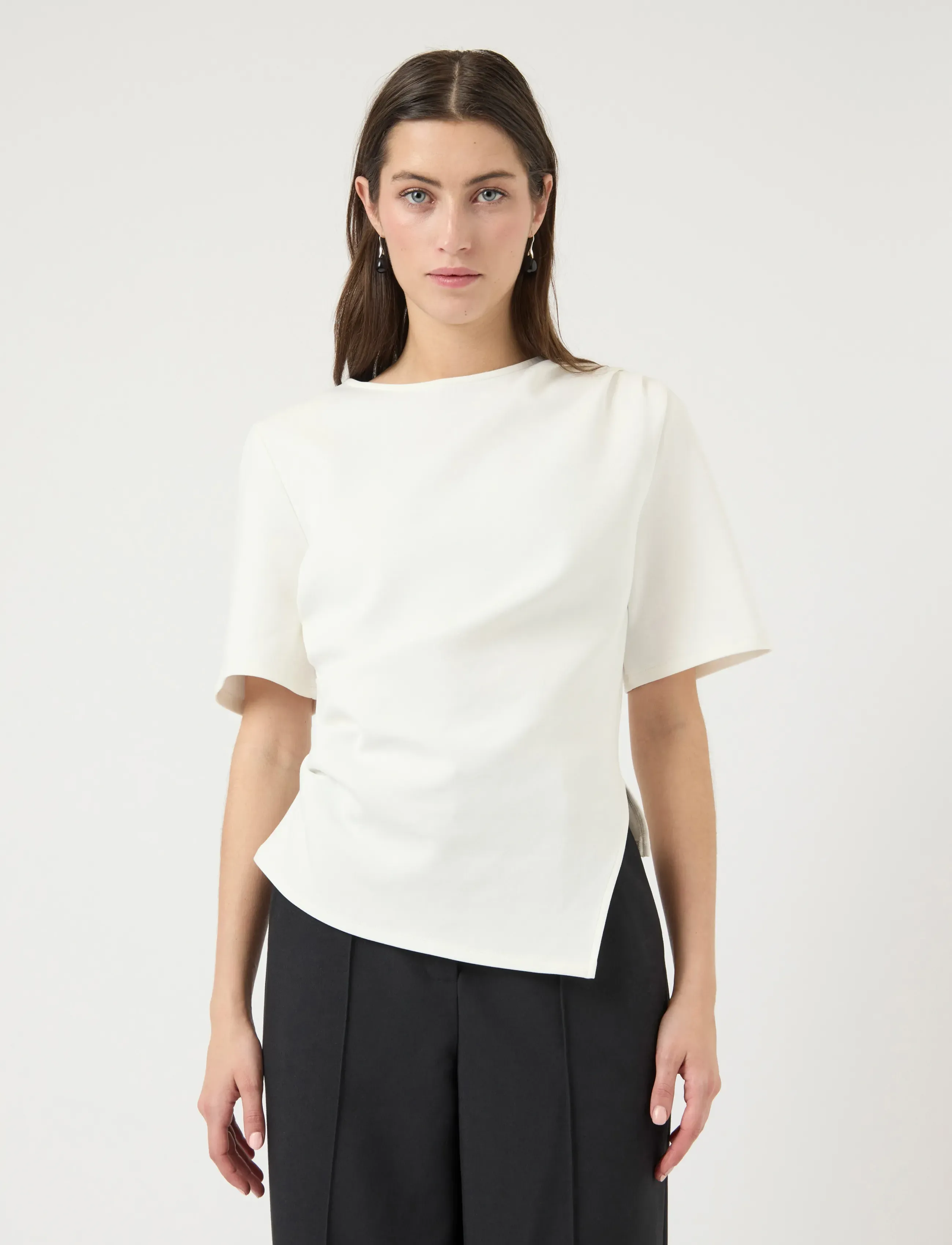 YAS Yaspina 2/4 Tee S., M, Cream, T-Shirts & Toppe > Kortærmede, Dame