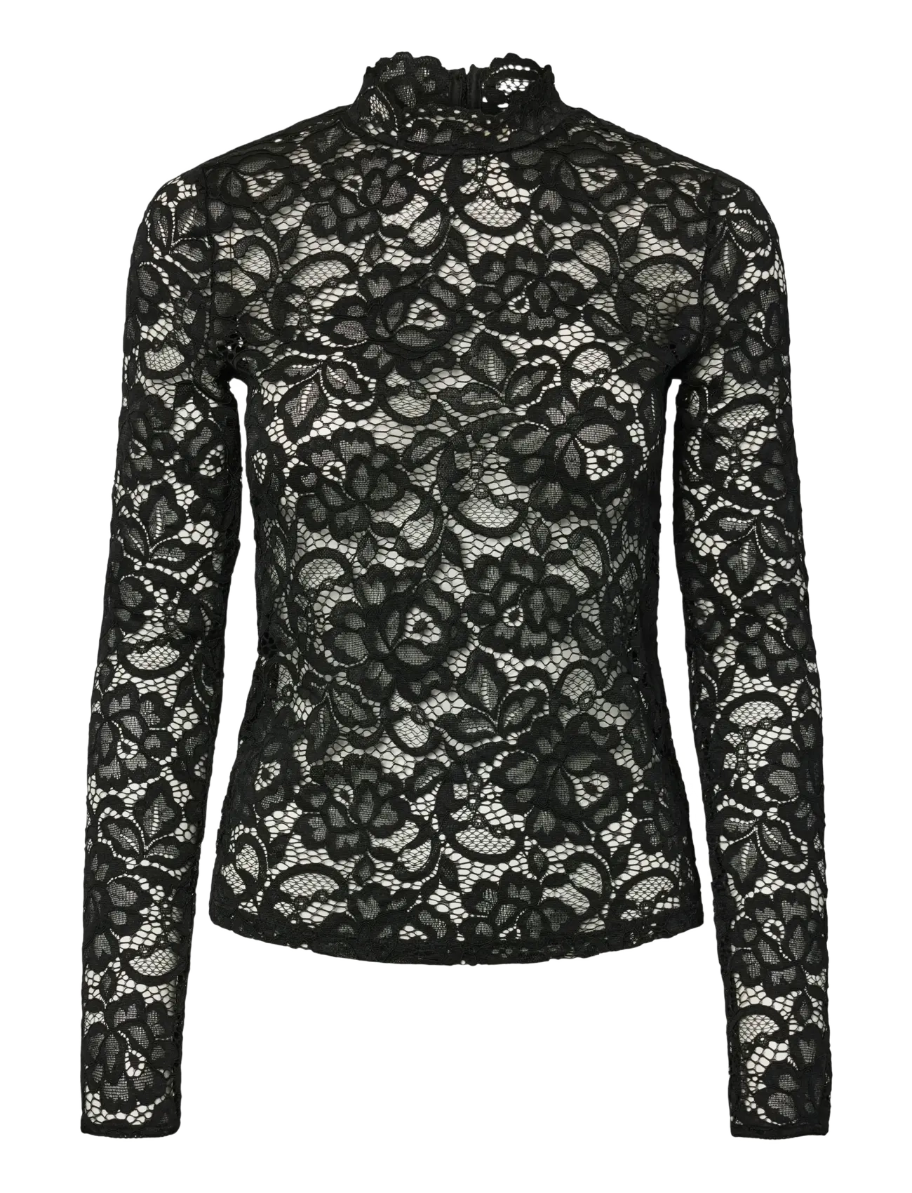 YAS YASLACEY LS LACE TOP S. NOOS - Bluser - BLACK / black