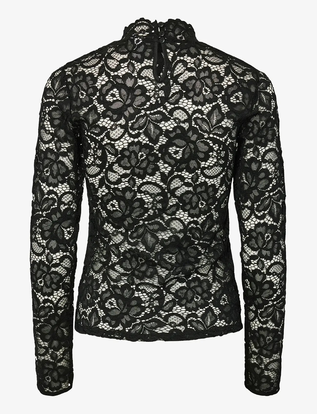YAS - YASLACEY LS LACE TOP S. NOOS - blouses met lange mouwen - black - 2