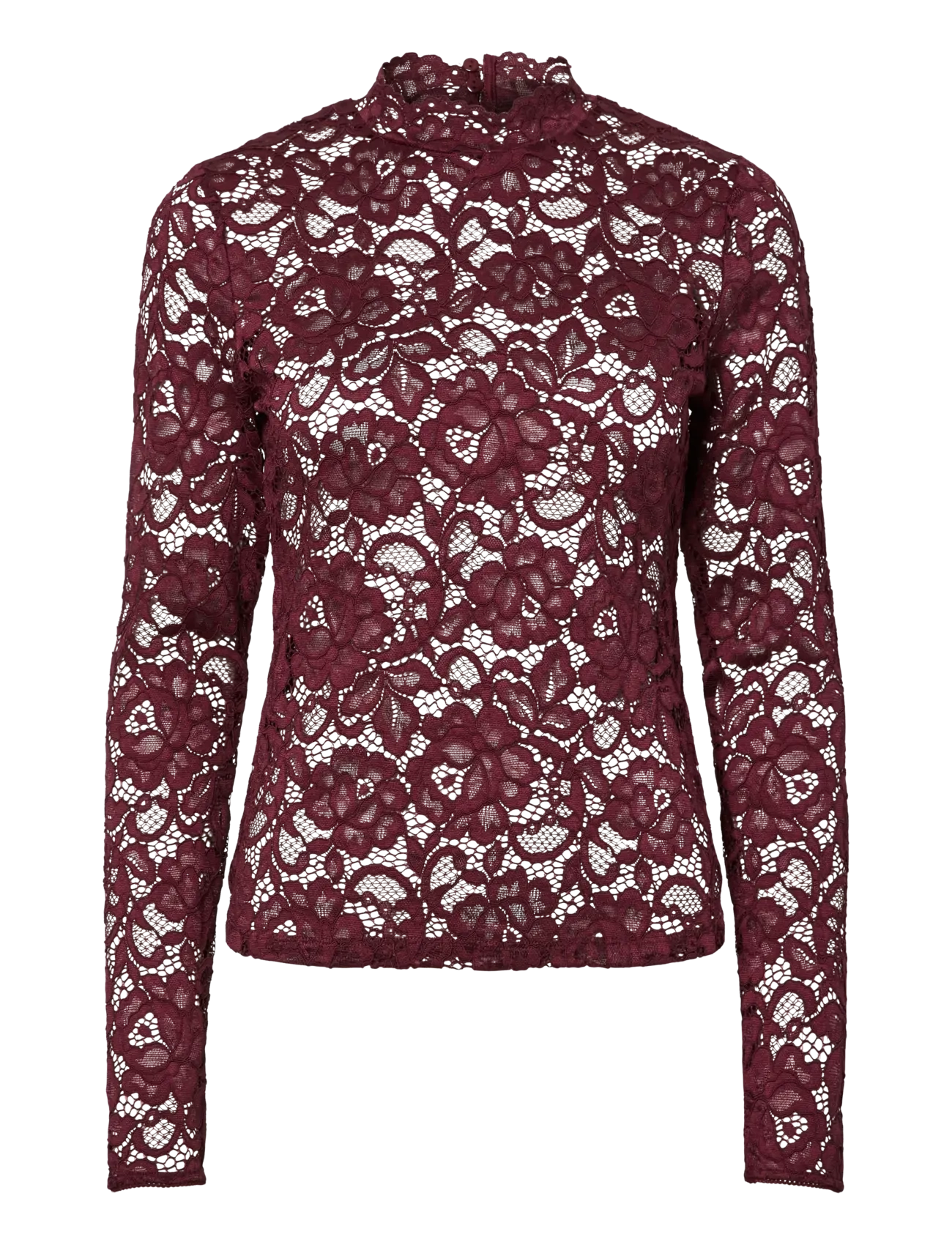 YAS YASLACEY LS LACE TOP S. NOOS - Bluser - PORT ROYALE / burgundy