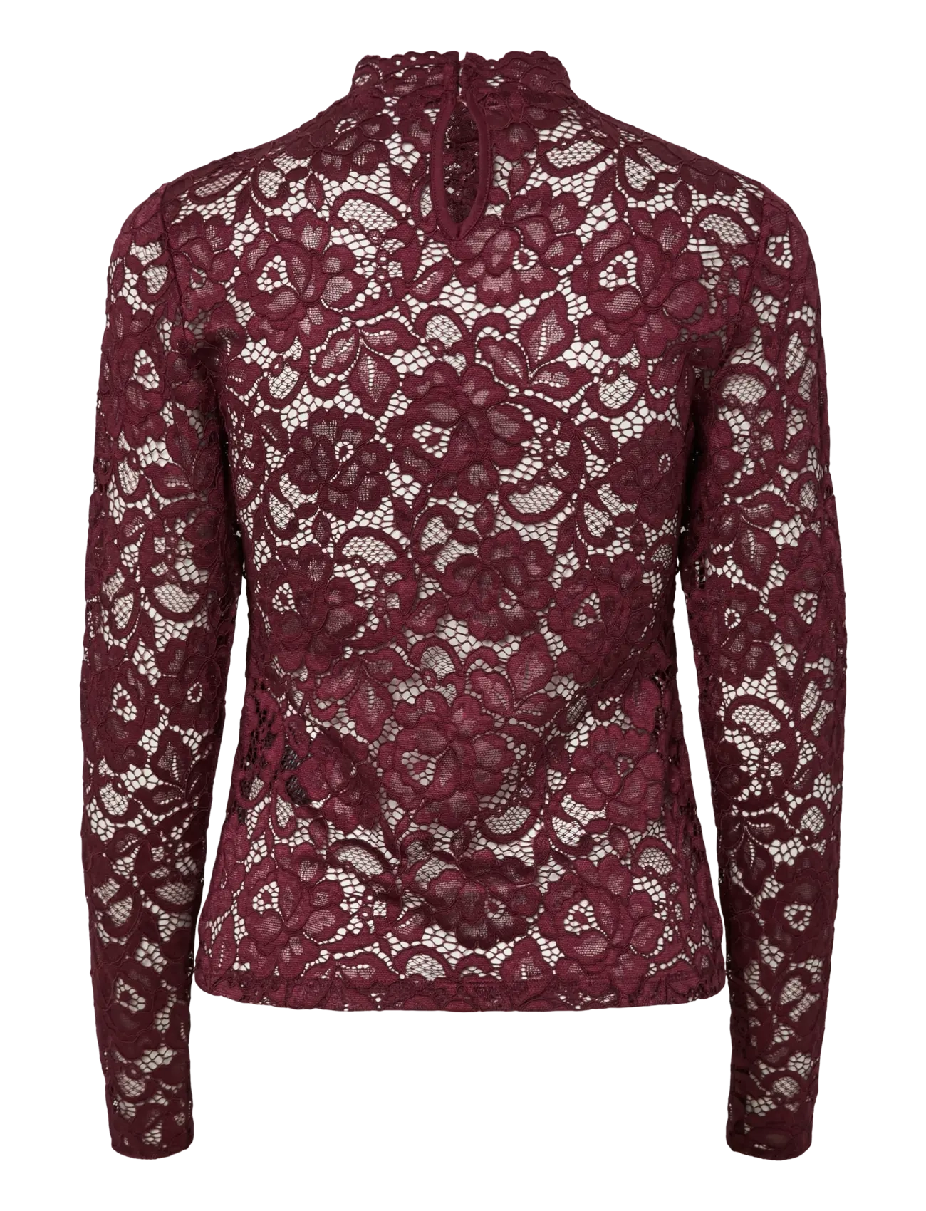 YAS - YASLACEY LS LACE TOP S. NOOS - long sleeved blouses - port royale - 2