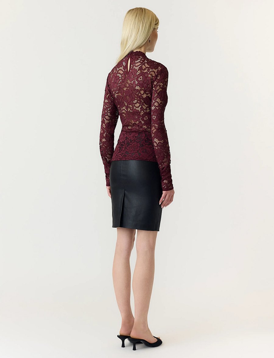 YAS - YASLACEY LS LACE TOP S. NOOS - langærmede bluser - port royale - 3