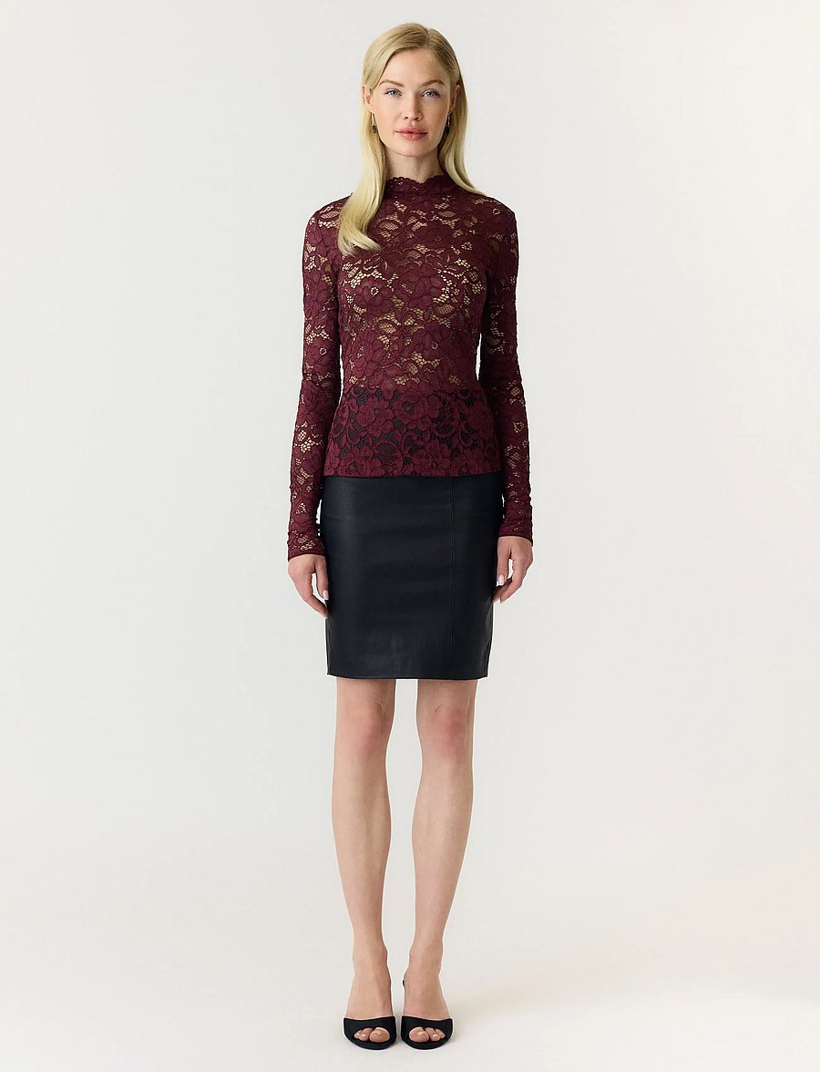 YAS - YASLACEY LS LACE TOP S. NOOS - langærmede bluser - port royale - 4