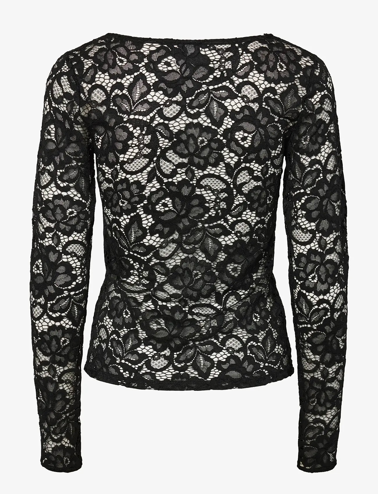 YAS - YASLACEY LS V-NECK LACE TOP S. NOOS - langærmede toppe - black - 2
