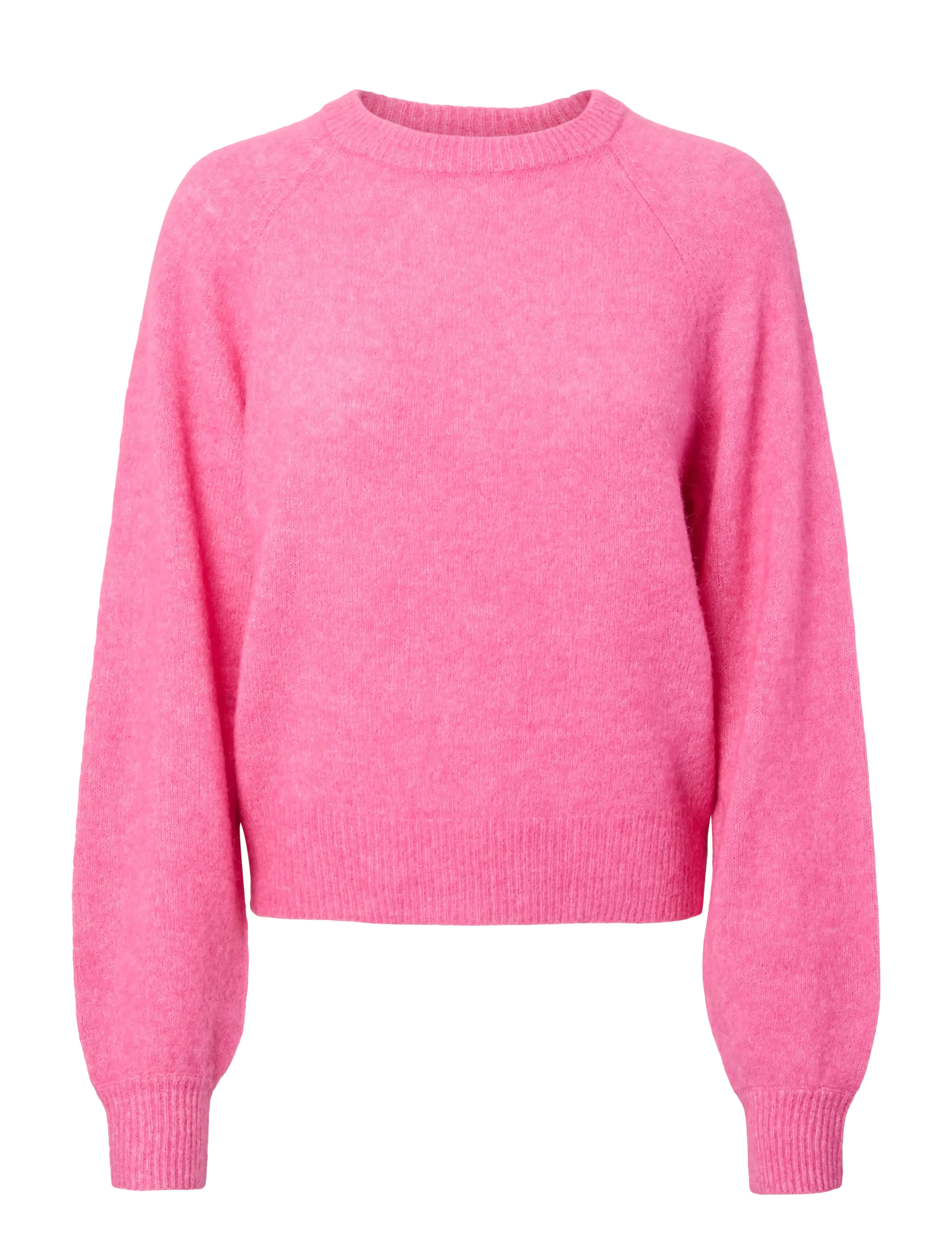 YASJOHI LS WOOL BLEND PULLOVER S. NOOS - BEGONIA PINK