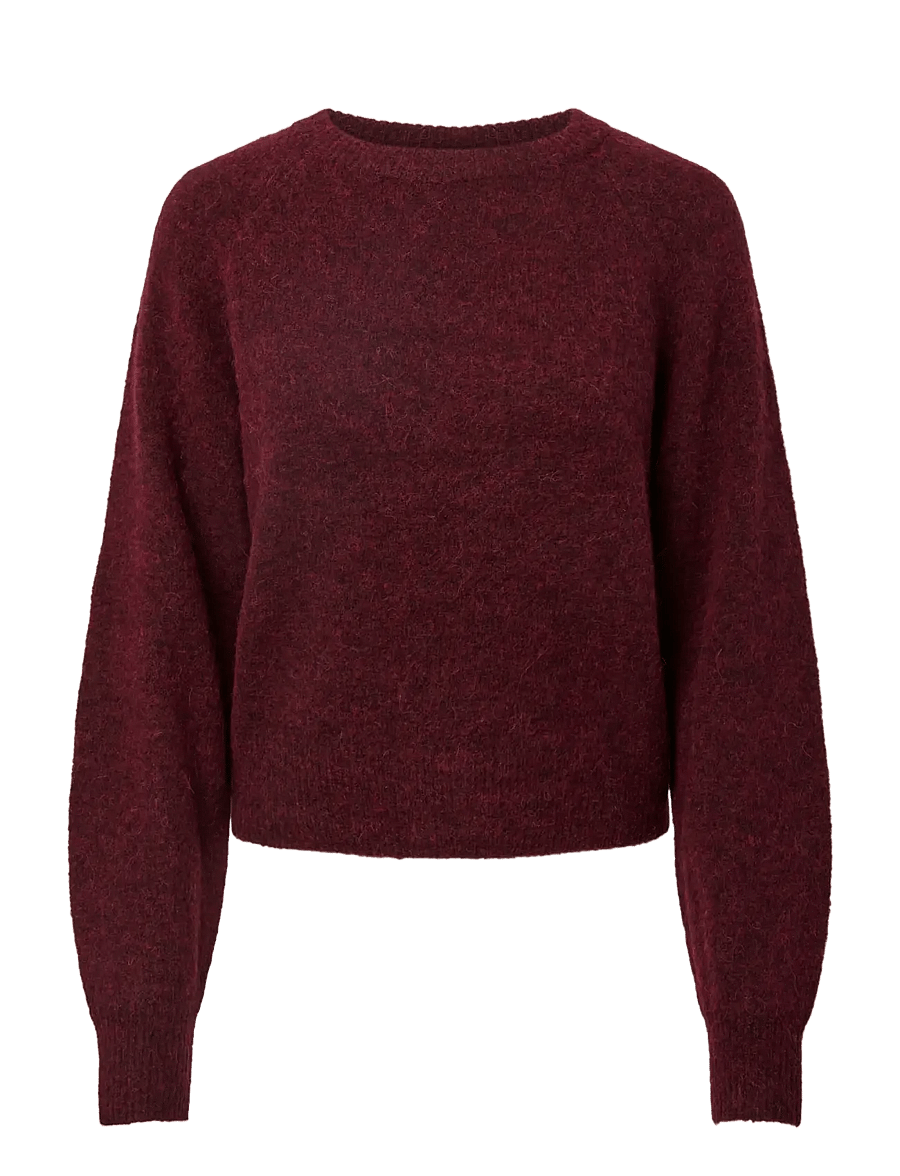 YAS - YASJOHI LS WOOL BLEND PULLOVER S. NOOS - striktrøjer - port royale - 1