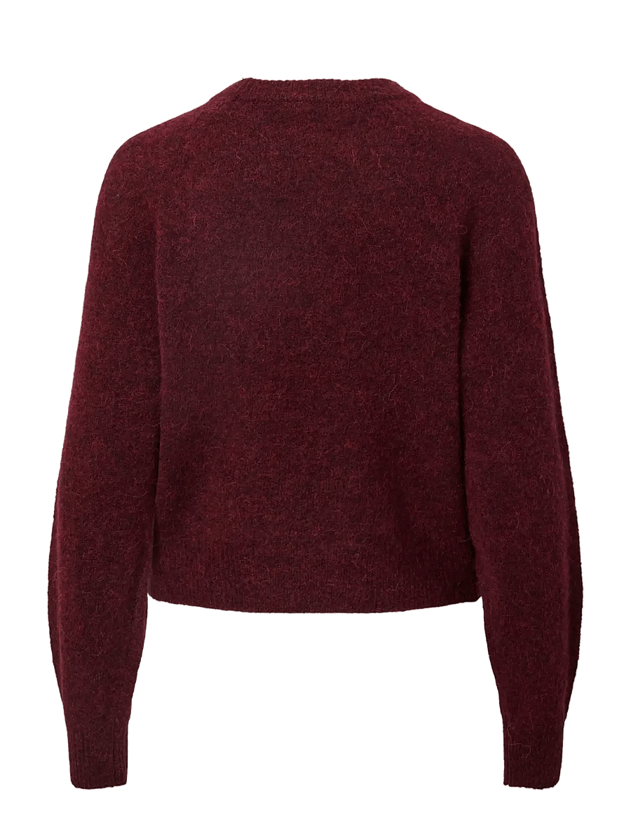 YAS - YASJOHI LS WOOL BLEND PULLOVER S. NOOS - striktrøjer - port royale - 2