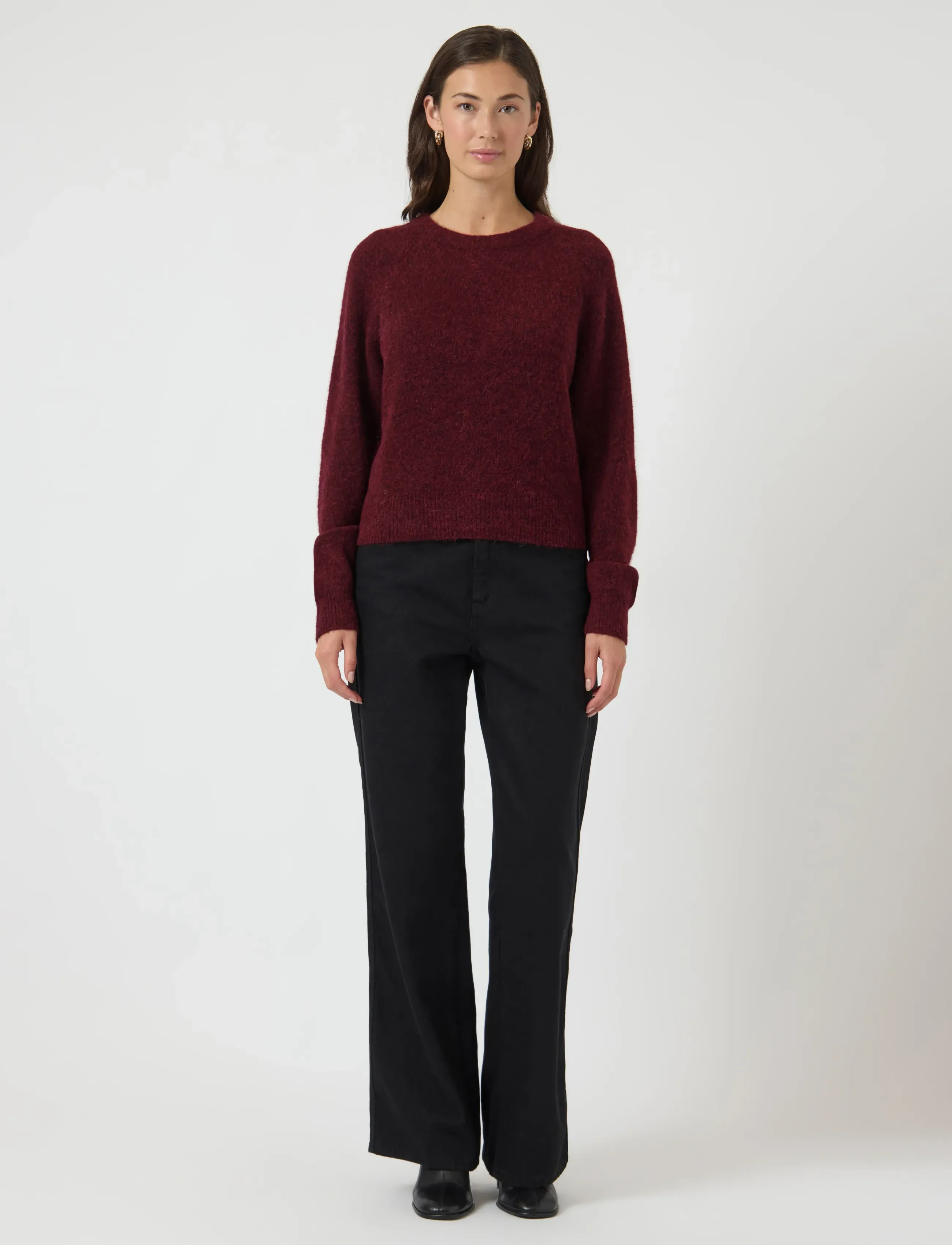 YAS - YASJOHI LS WOOL BLEND PULLOVER S. NOOS - trøjer - port royale - 4