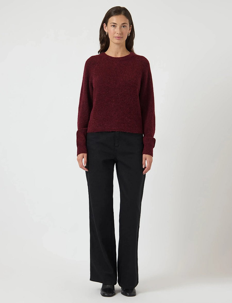 YAS - YASJOHI LS WOOL BLEND PULLOVER S. NOOS - striktrøjer - port royale - 4