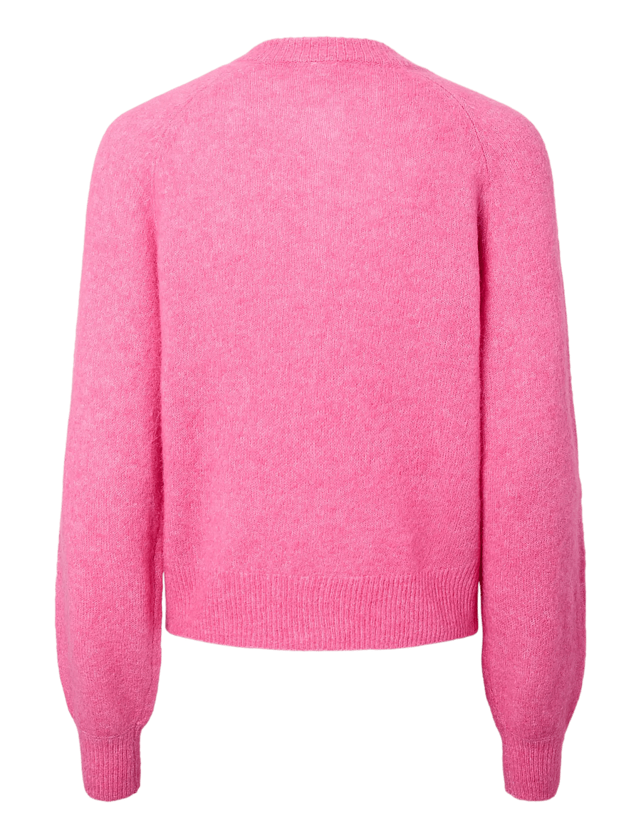 YAS - YASJOHI LS WOOL BLEND CARDIGAN S. NOOS - kardigani - begonia pink - 2