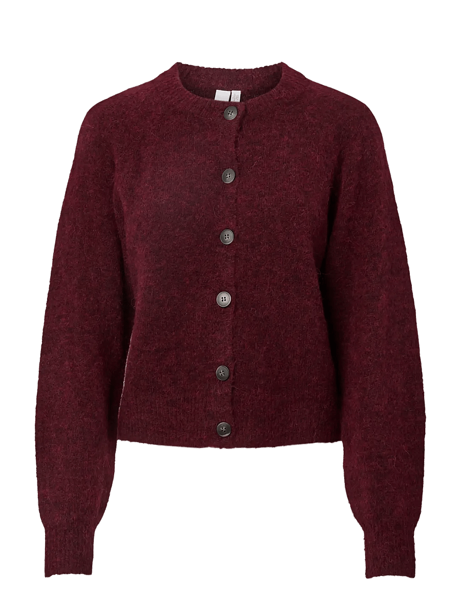 YAS - YASJOHI LS WOOL BLEND CARDIGAN S. NOOS - gilets - port royale - 1